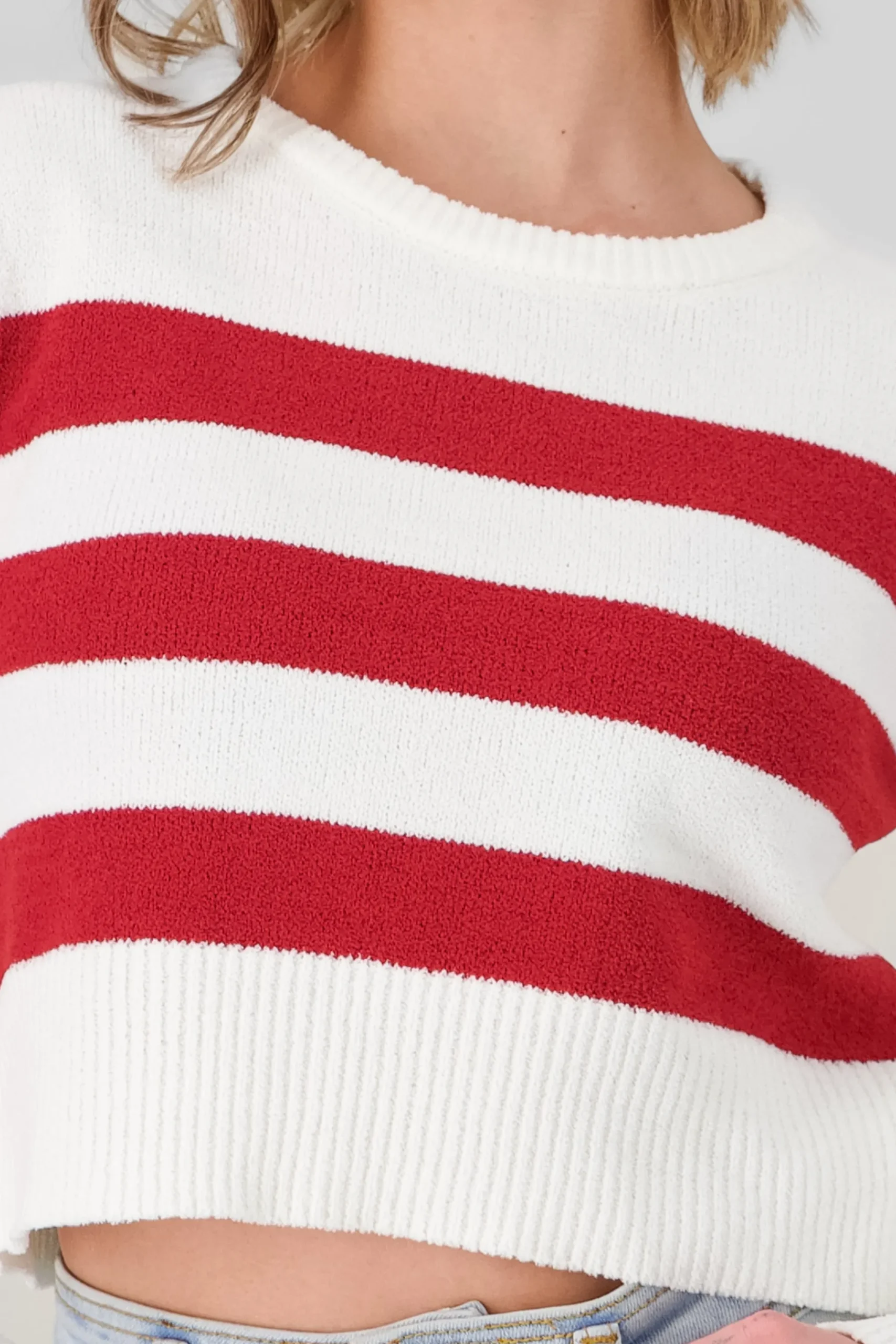 Shasa Striped Crop Sweater