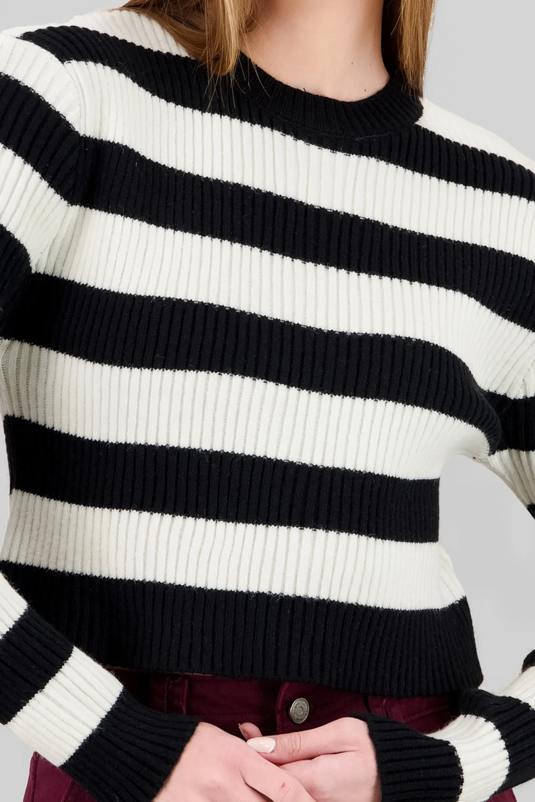 Shasa Striped Cropped Sweater