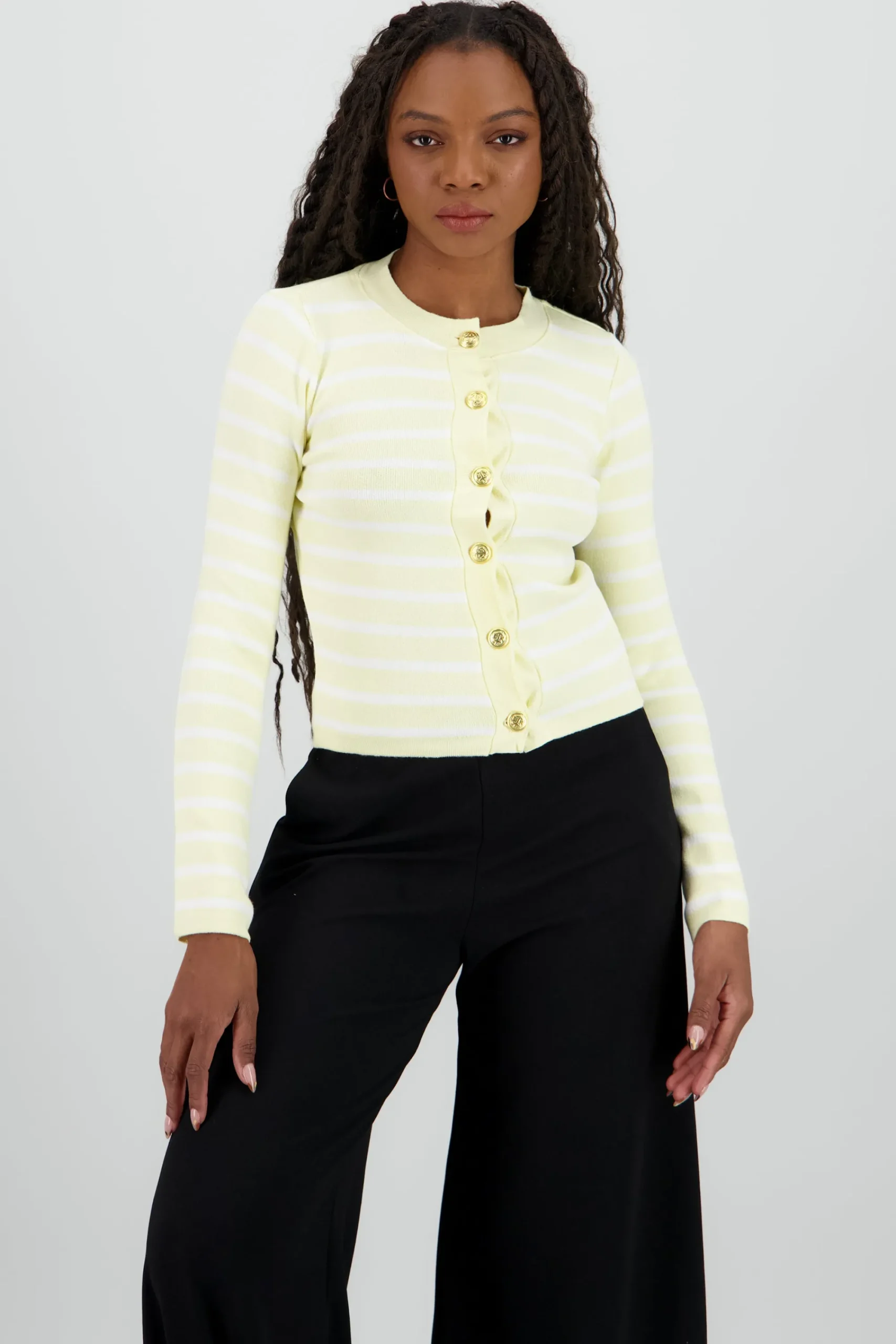 Shasa Striped Knit Cardigan