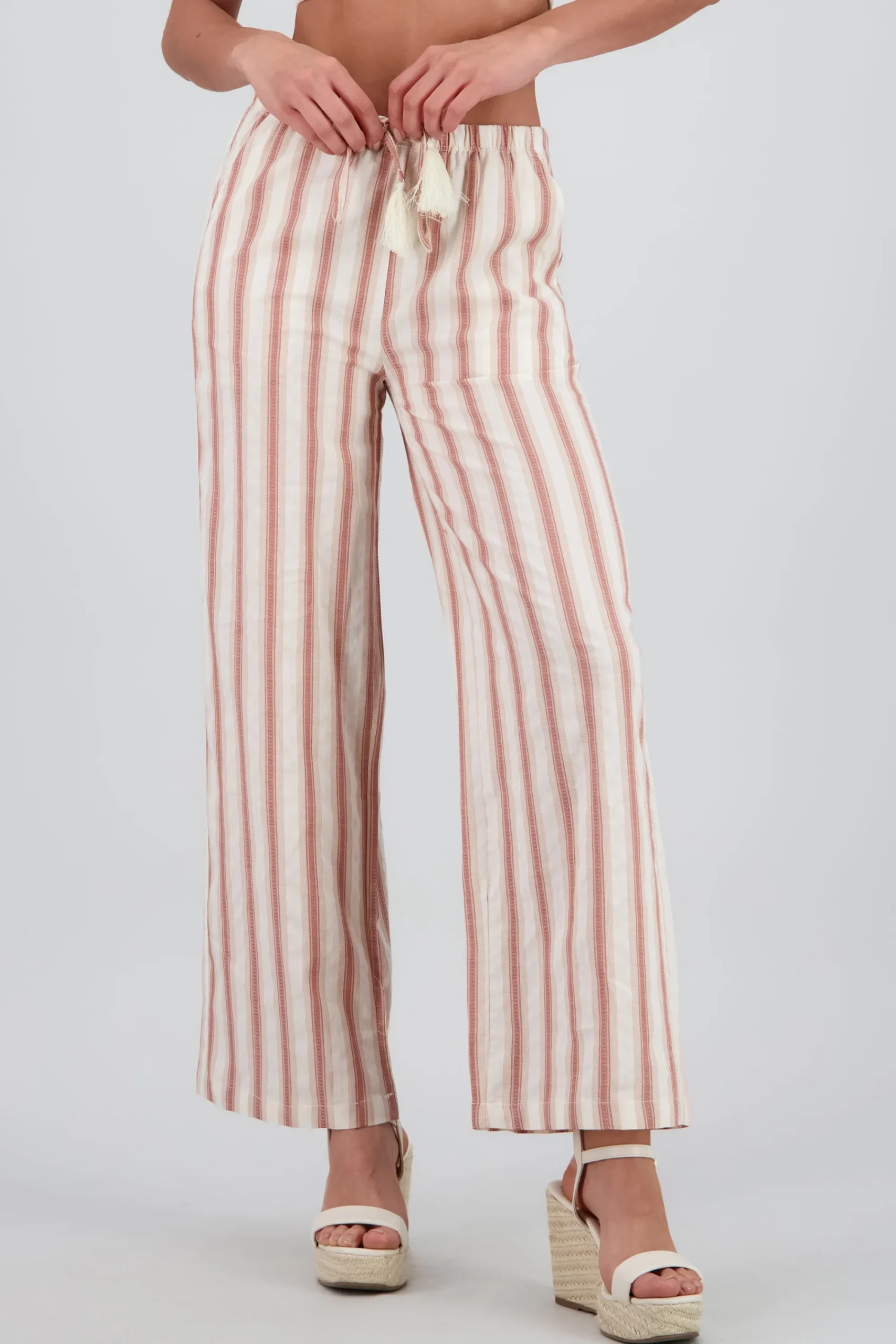 Shasa Striped Pants with Drawstring