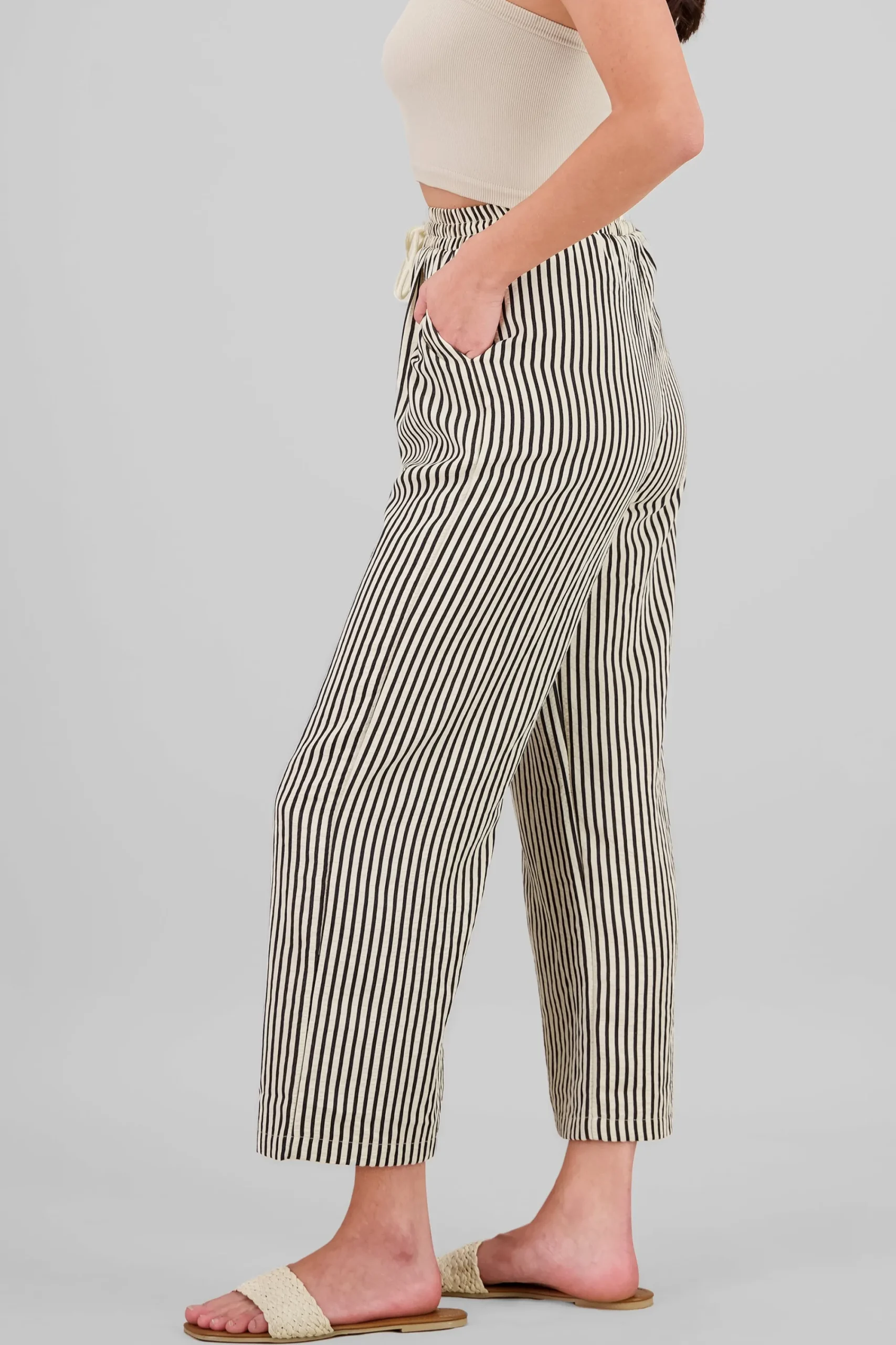 Shasa Striped Pants with Drawstring