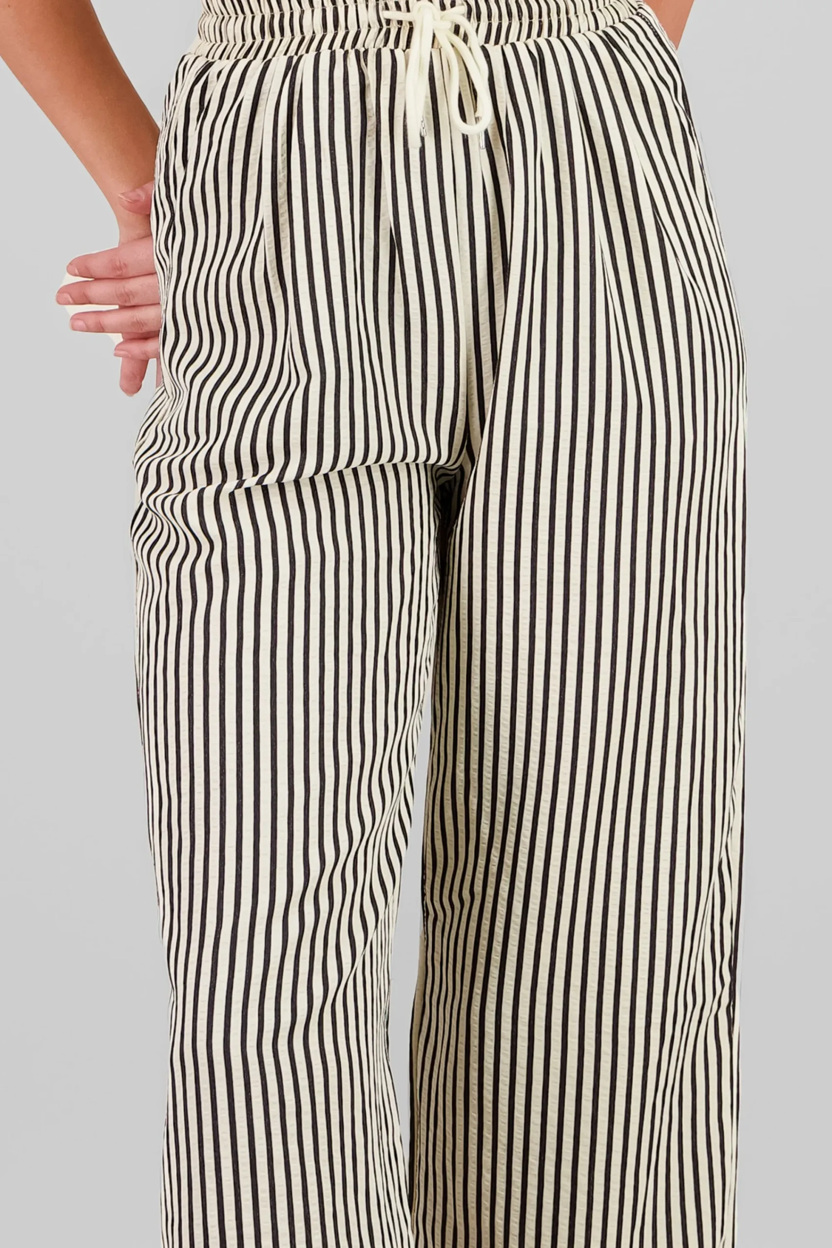 Shasa Striped Pants with Drawstring