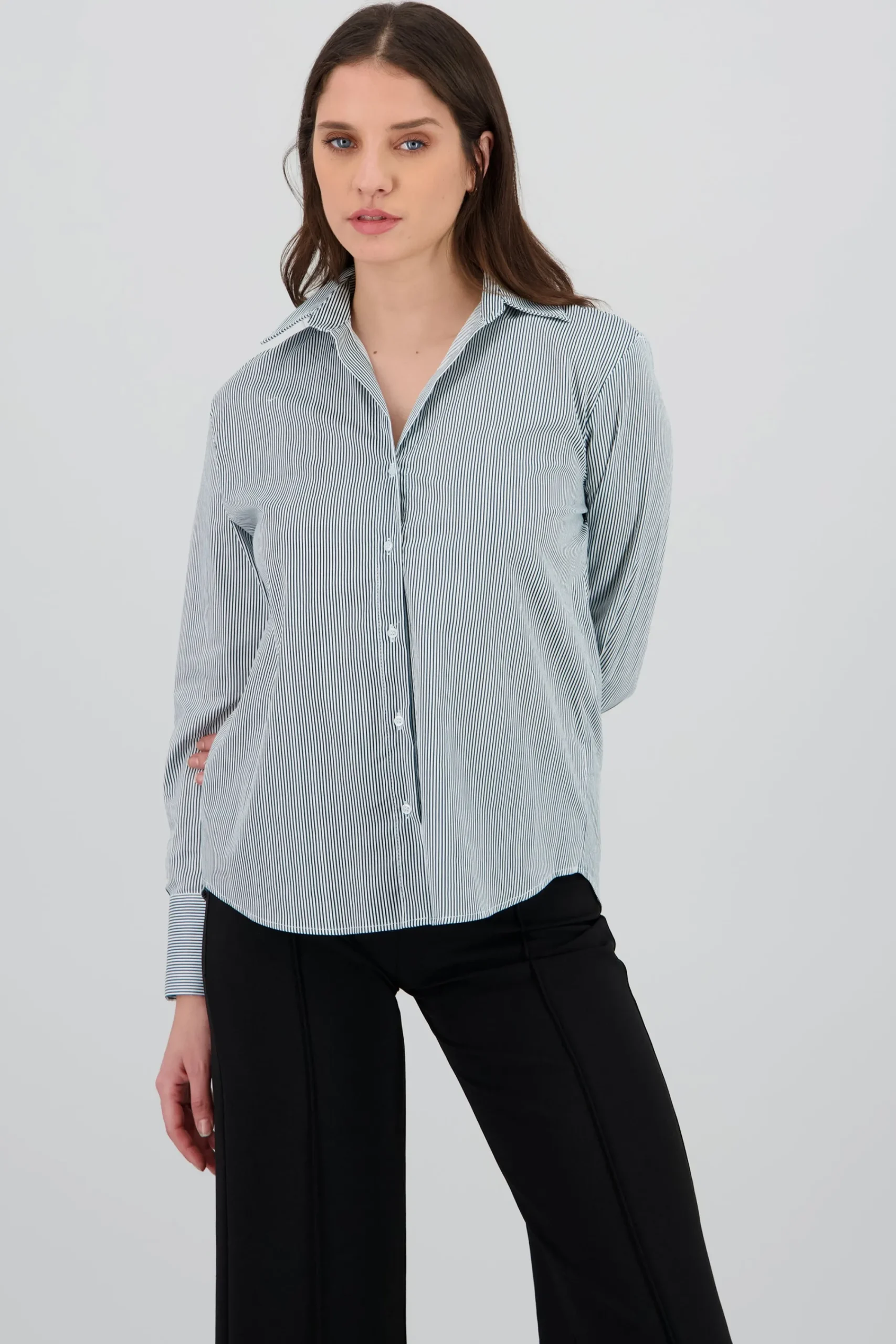 Shasa Striped Print Long Sleeve Shirt