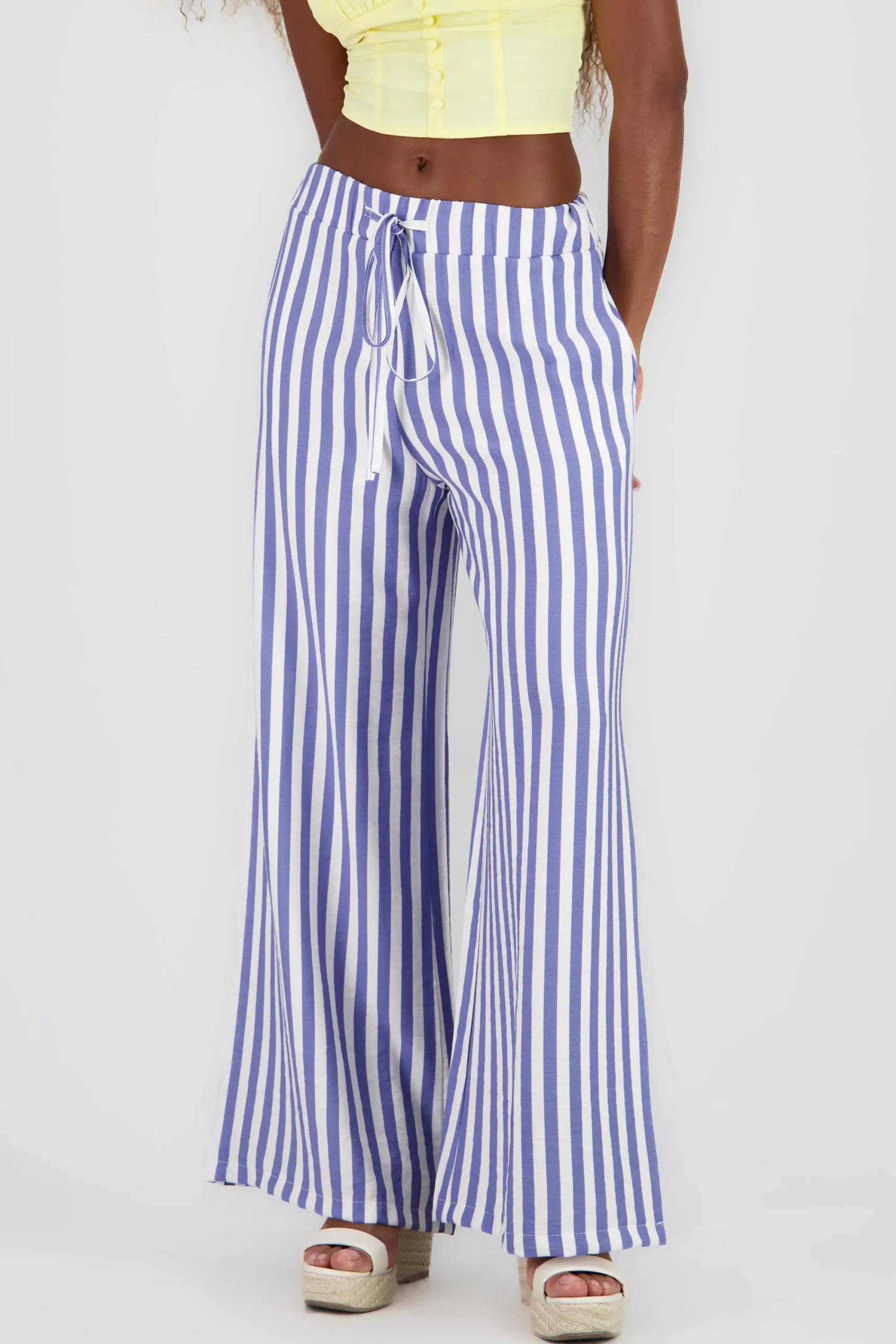 Shasa Striped Printed Fluid Pants