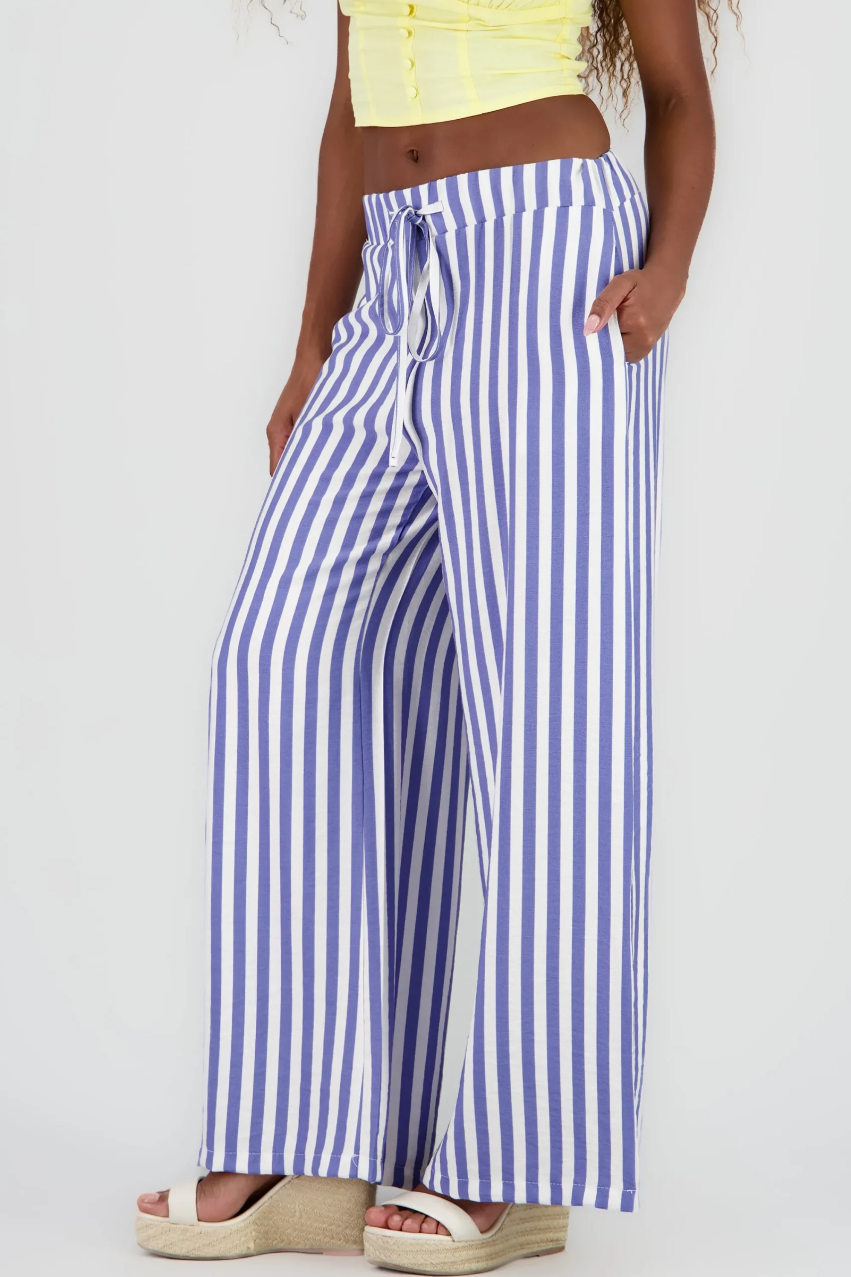 Shasa Striped Printed Fluid Pants