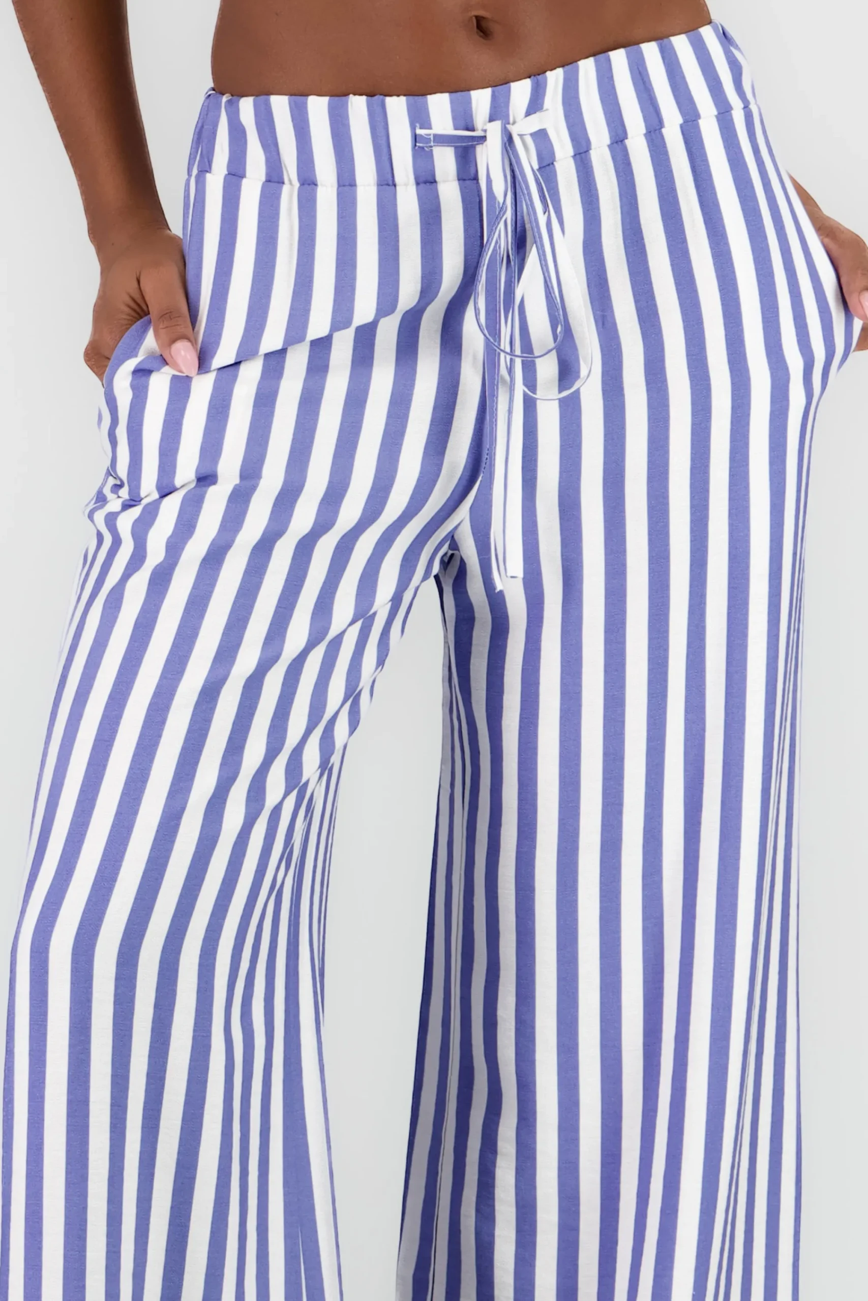 Shasa Striped Printed Fluid Pants