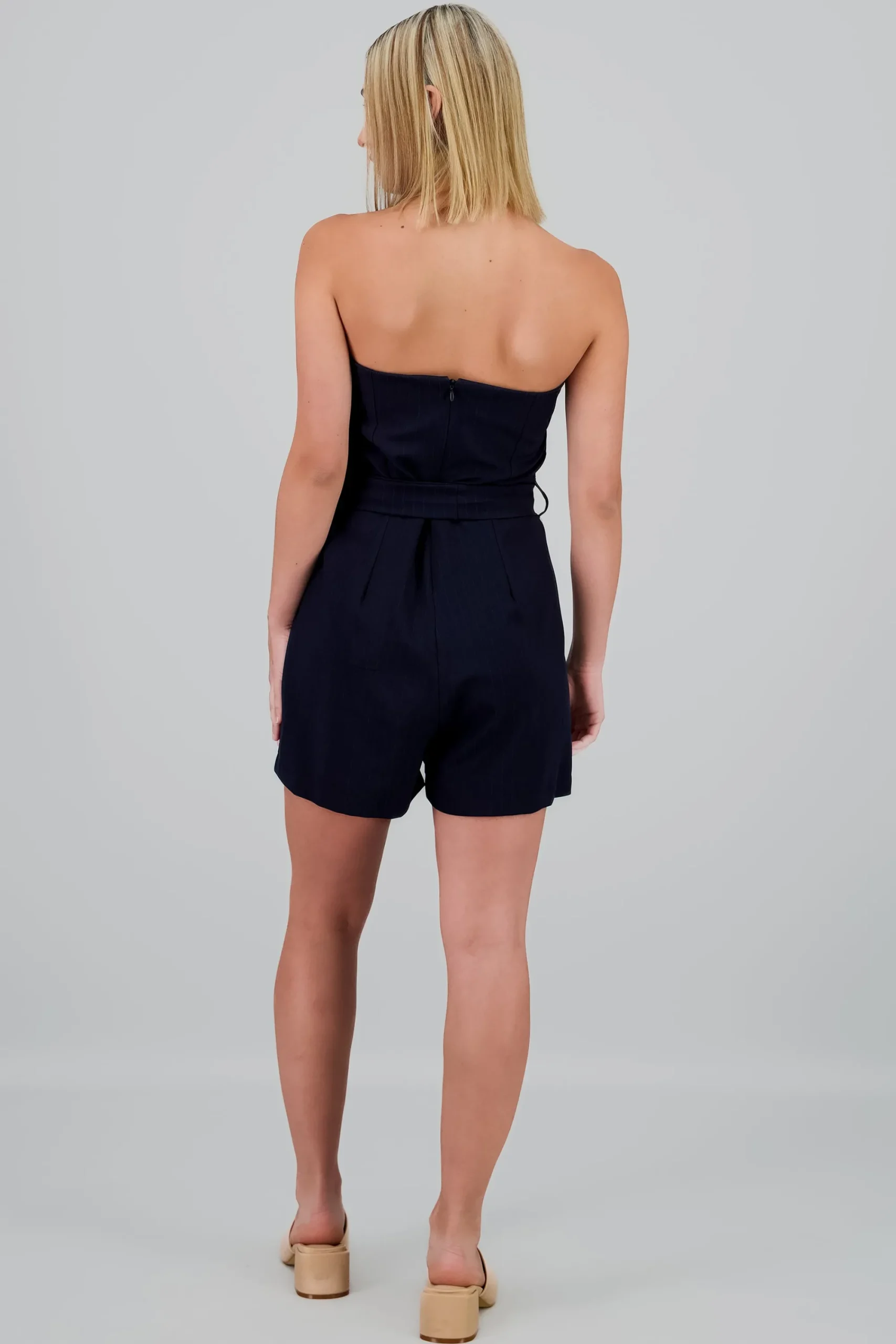 Shasa Striped Romper with Bow Detail
