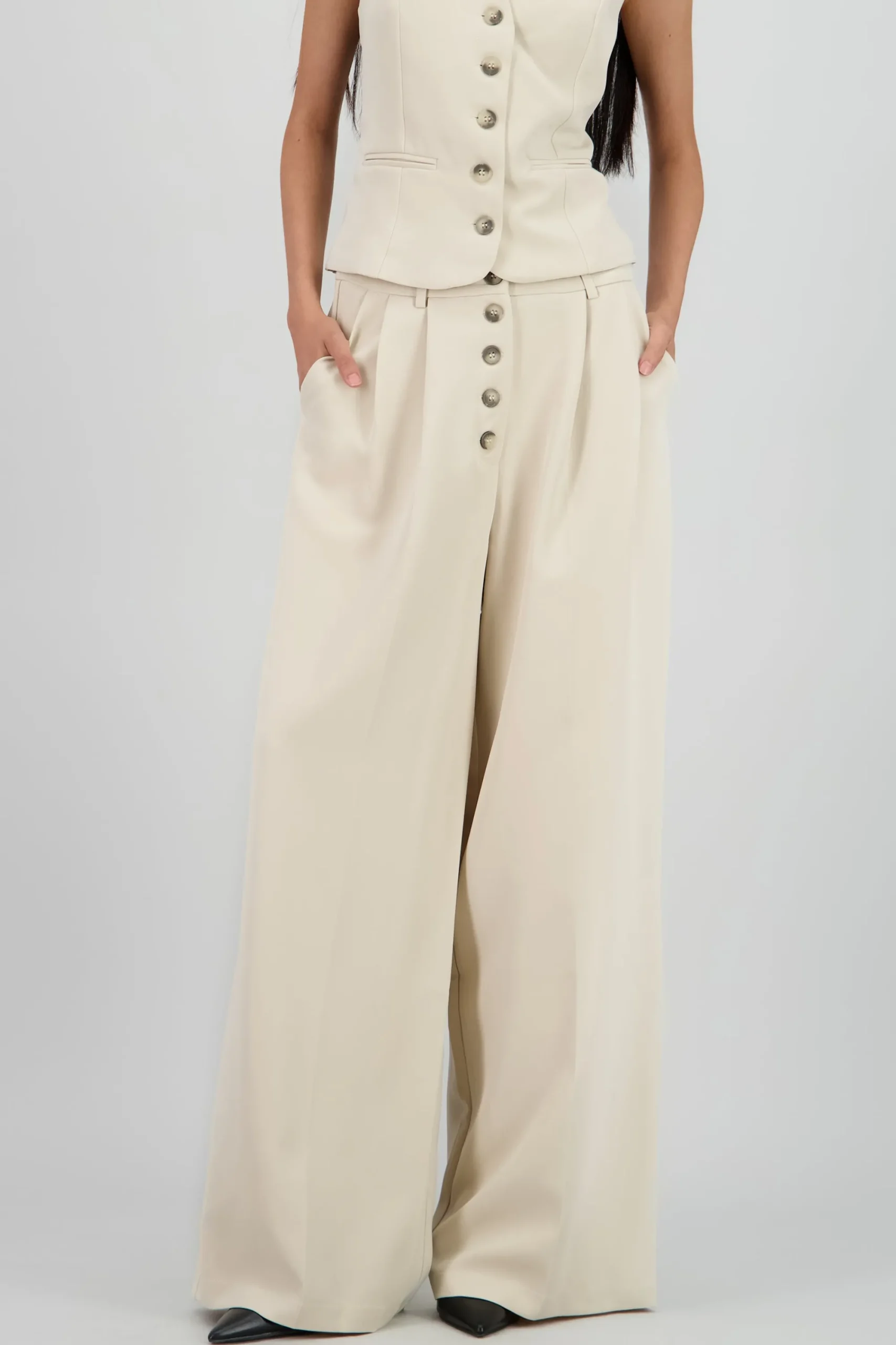Shasa Tailored Pants with Buttons