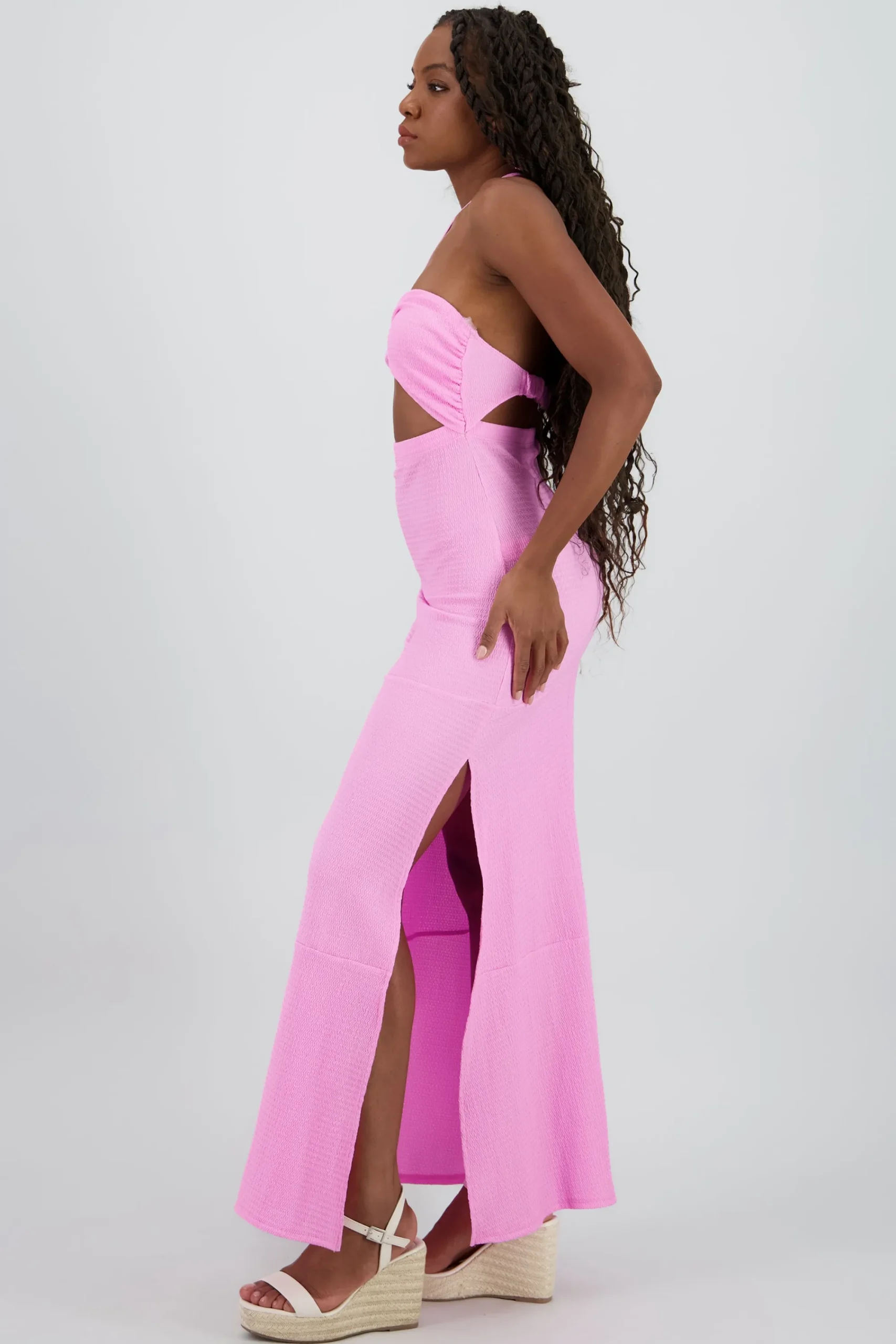 Shasa Textured Halter Maxi dress