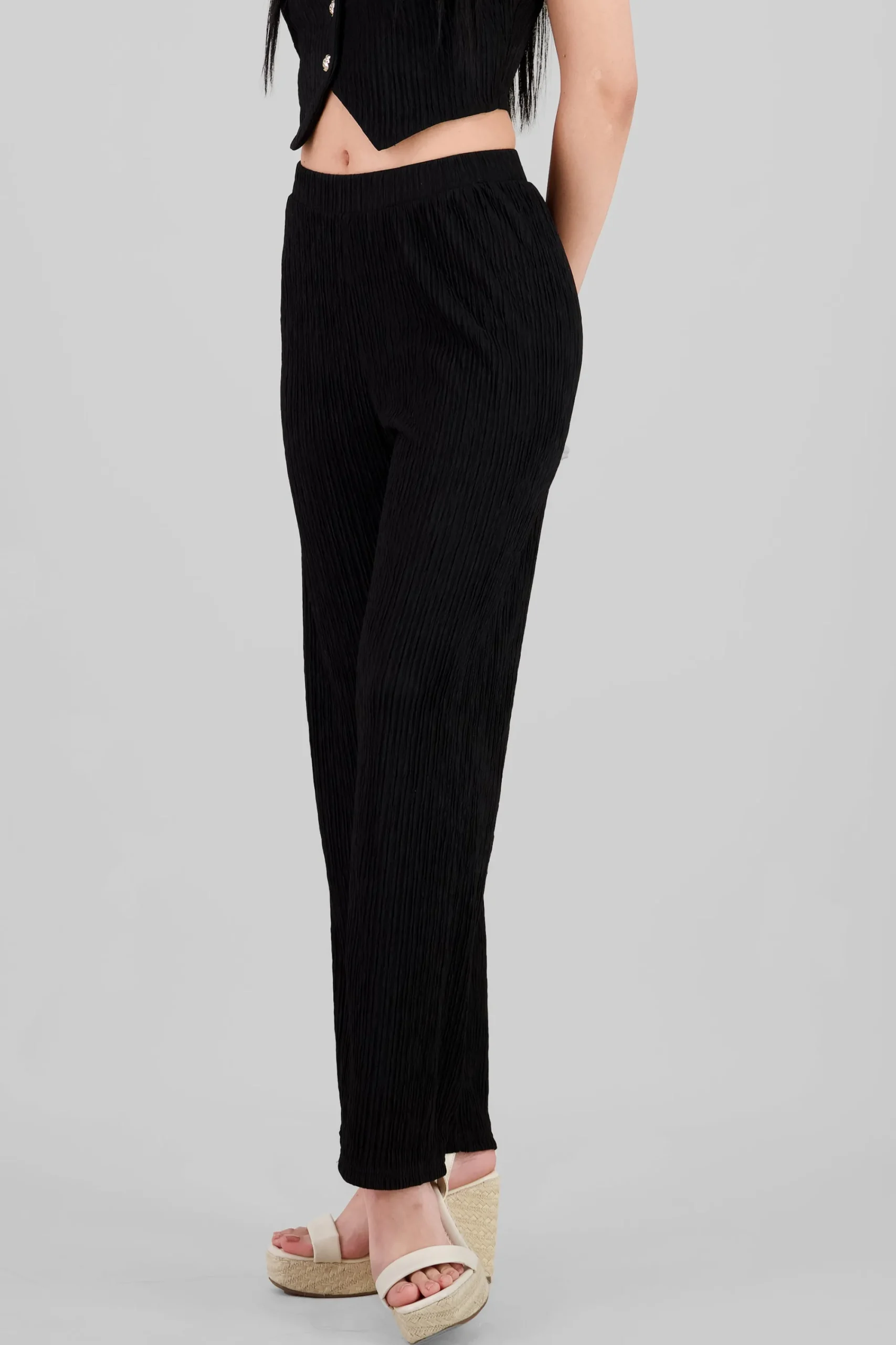 Shasa Textured Straight Pants