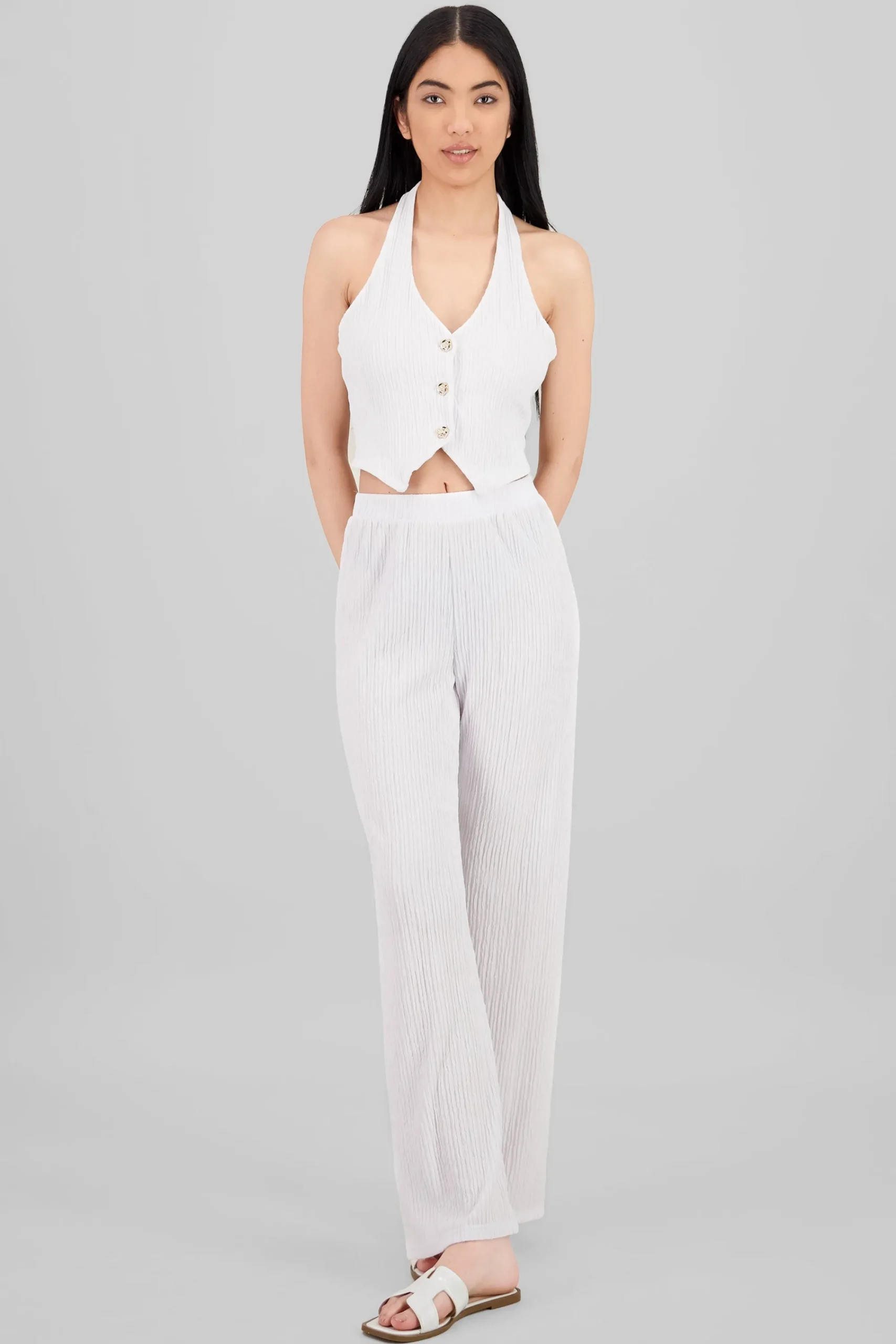 Shasa Textured Straight Pants