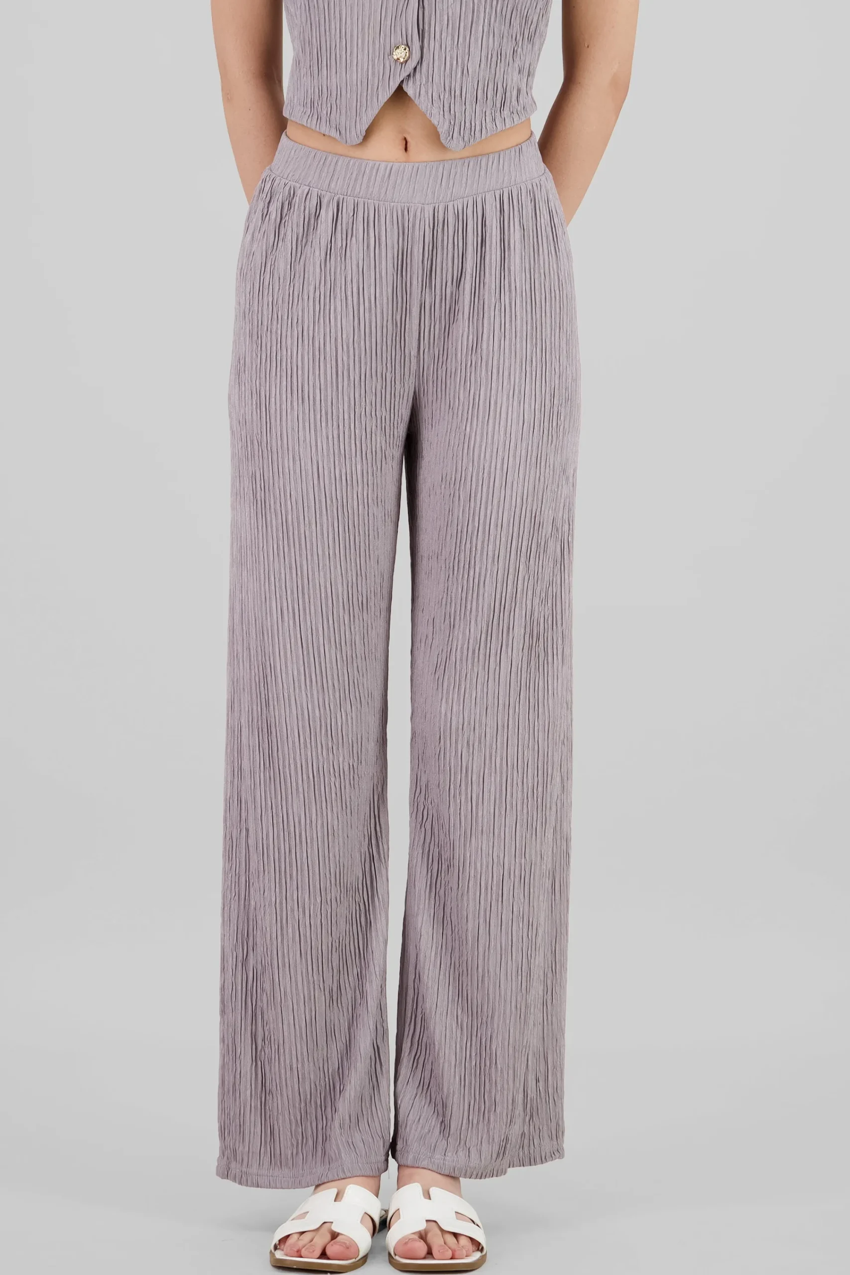 Shasa Textured Straight Pants