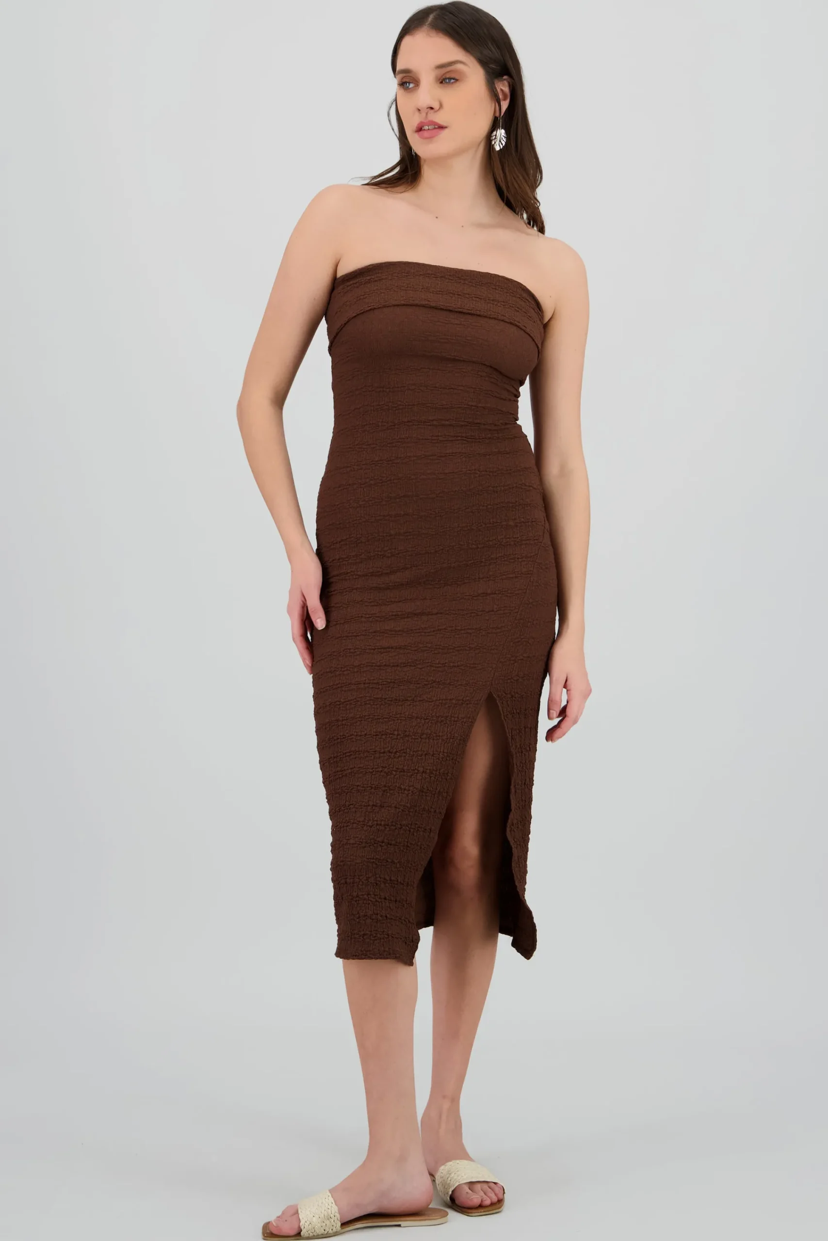 Shasa Textured Strapless Dress