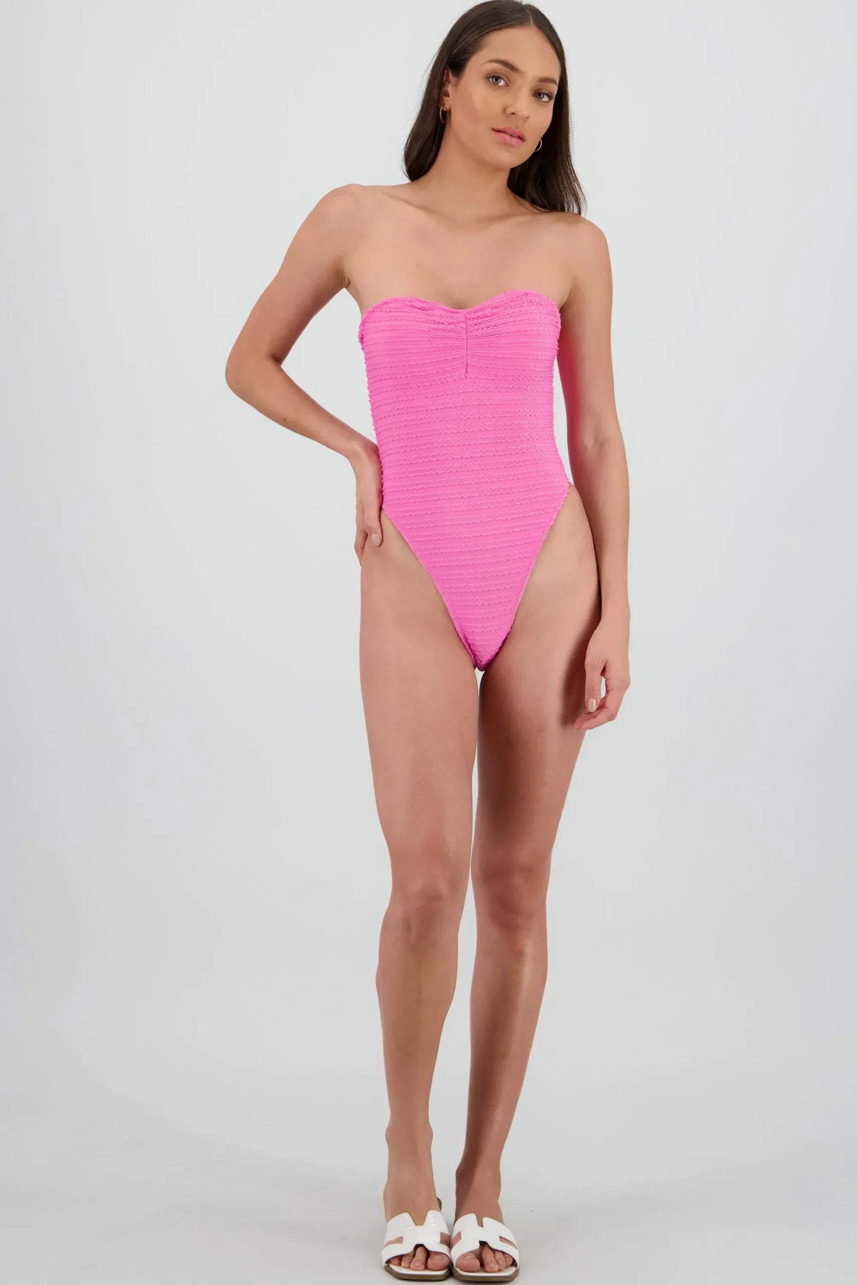 Shasa Textured Strapless Swimsuit