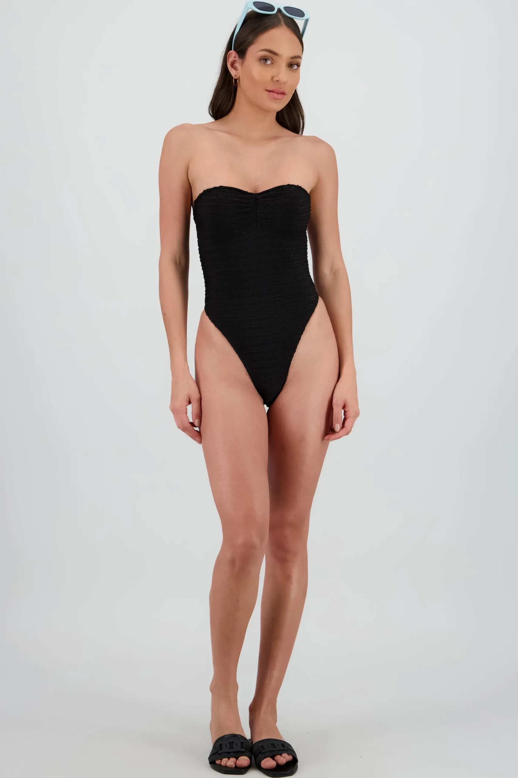 Shasa Textured Strapless Swimsuit