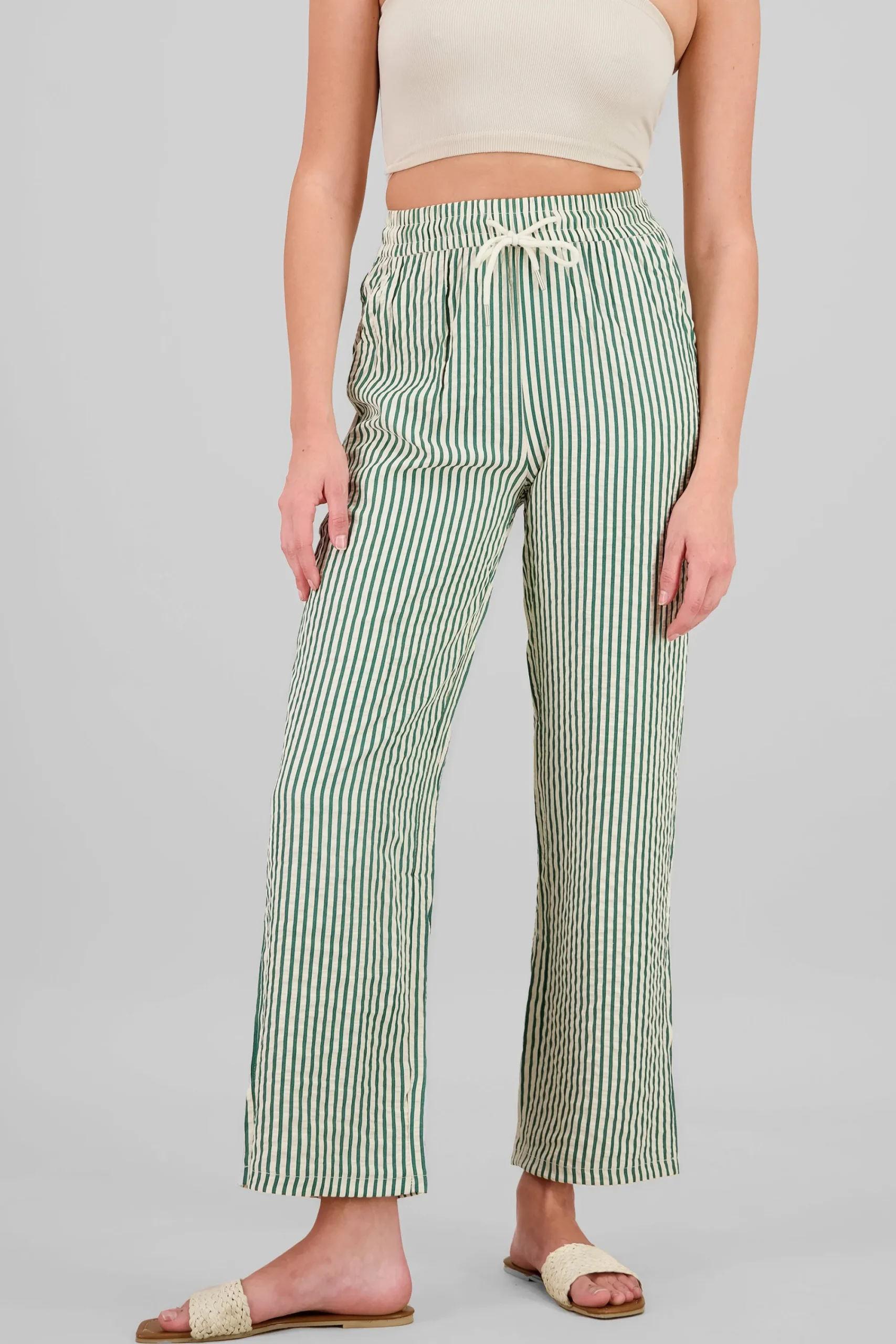 Shasa Textured Striped Pants