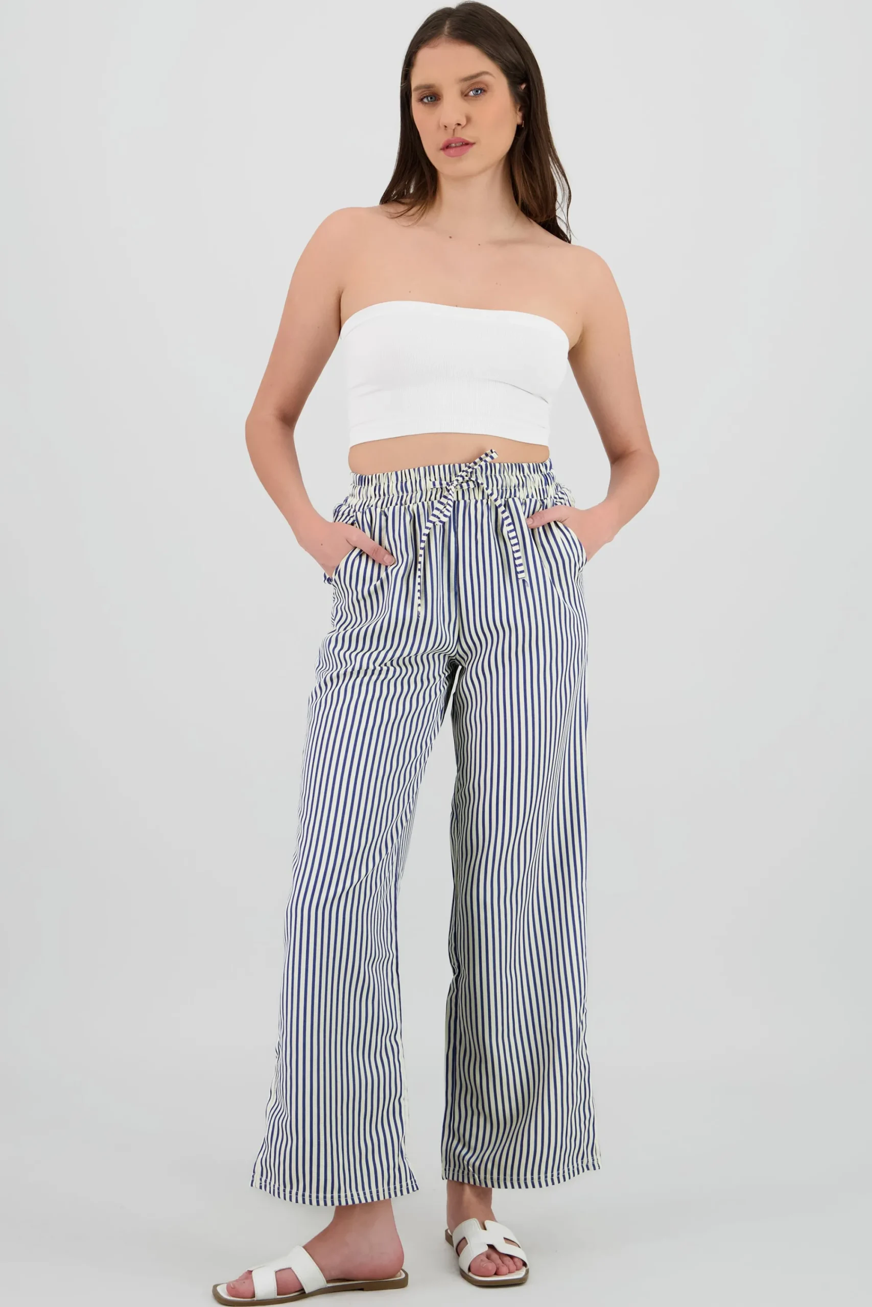 Shasa Textured Striped Pants