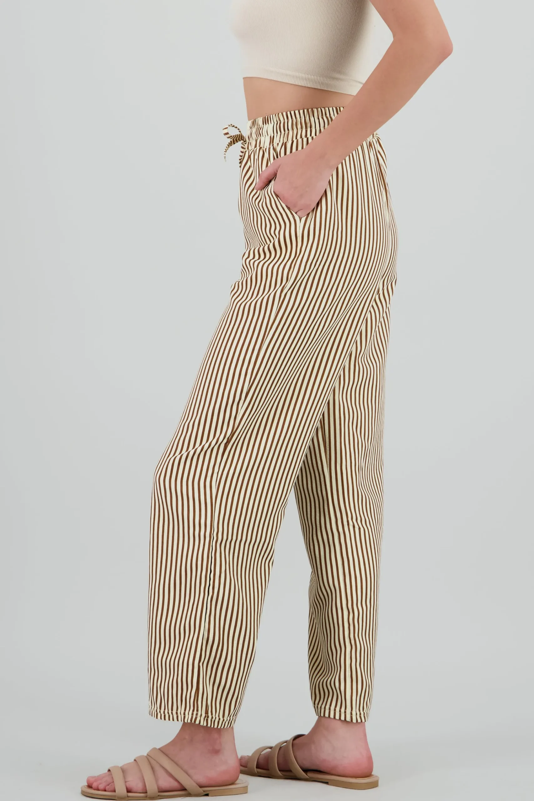 Shasa Textured Striped Pants