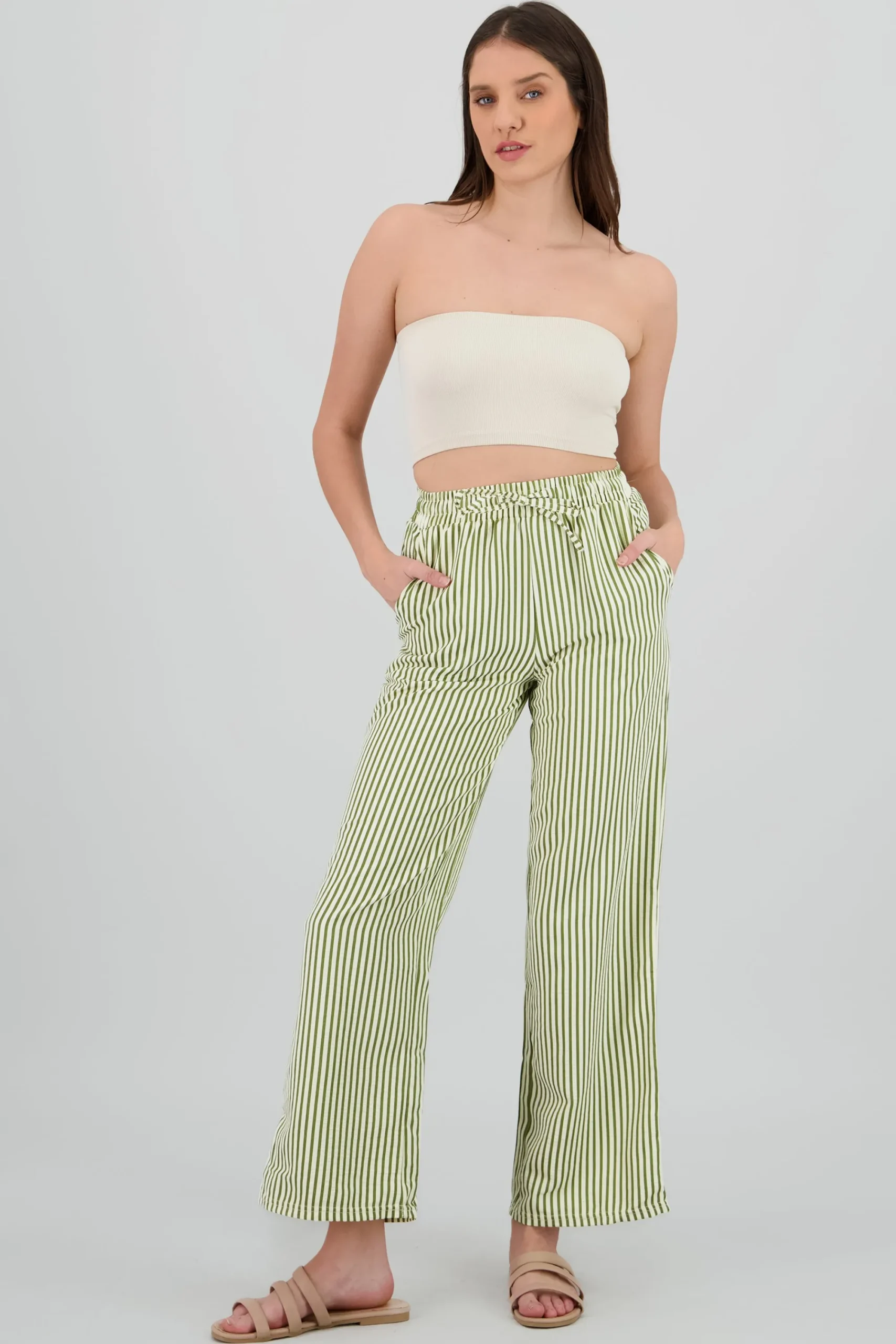 Shasa Textured Striped Pants