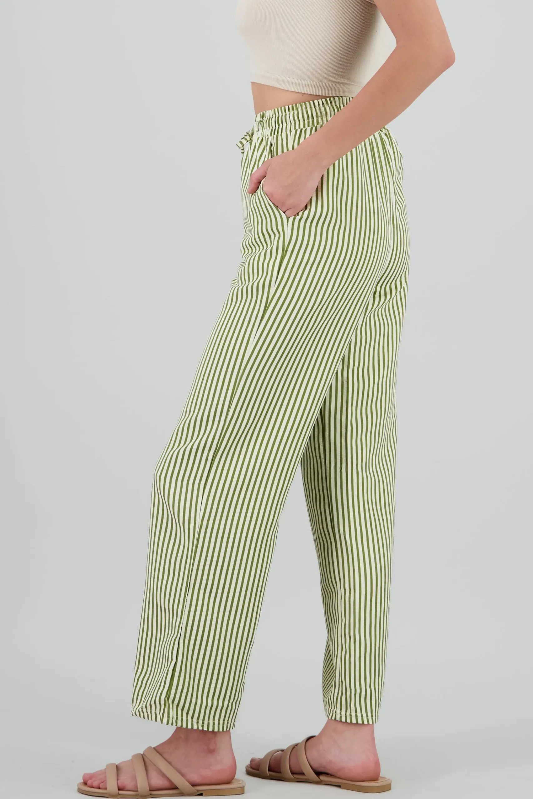 Shasa Textured Striped Pants