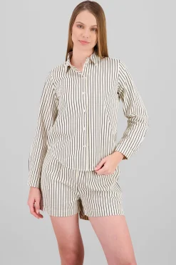 Shasa Textured Striped Print Shirt