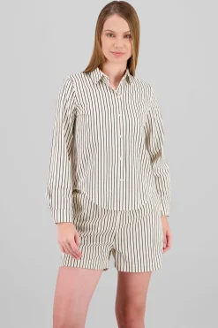 Shasa Textured Striped Print Shirt
