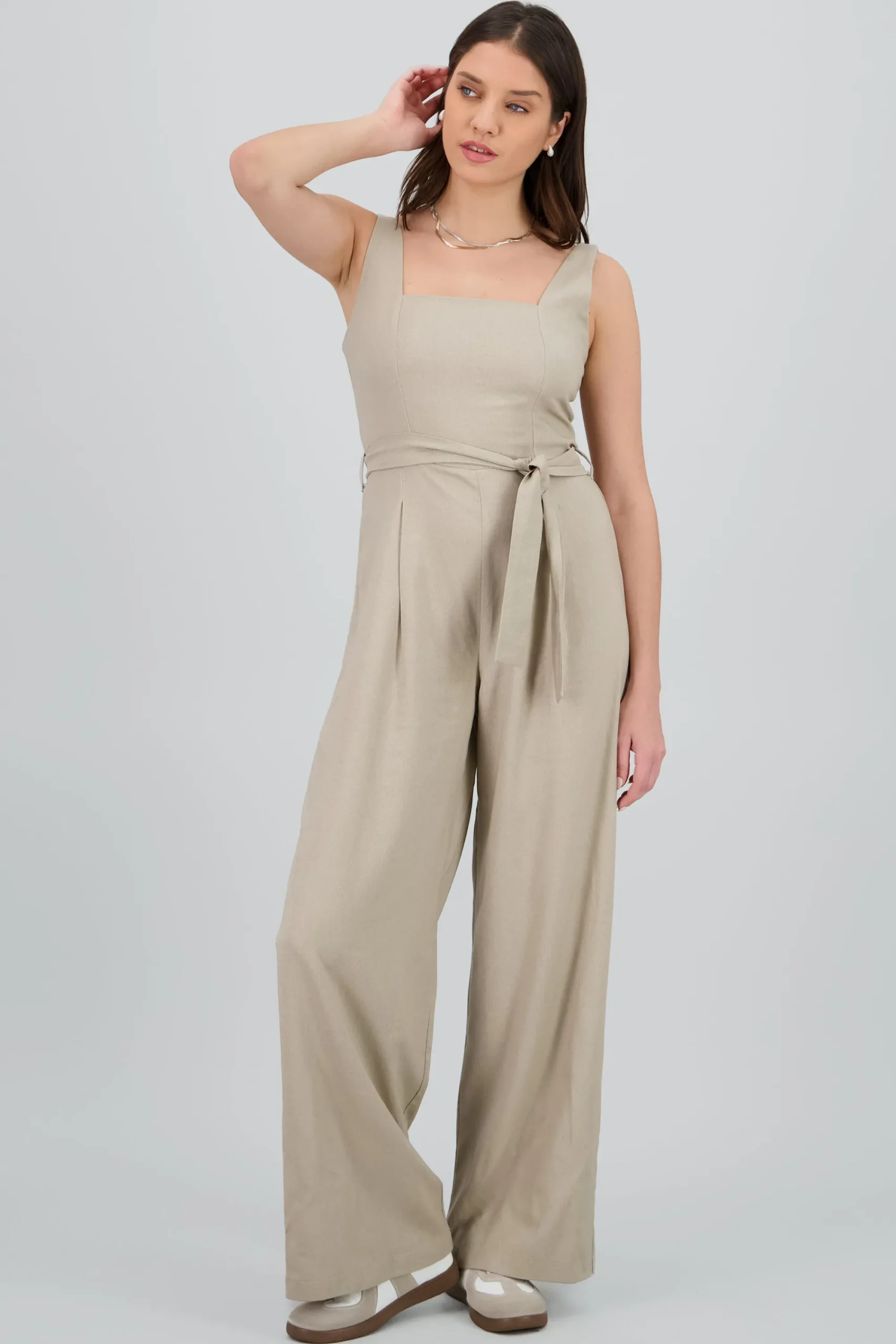 Shasa Thick Strap Jumpsuit with Bow Detail