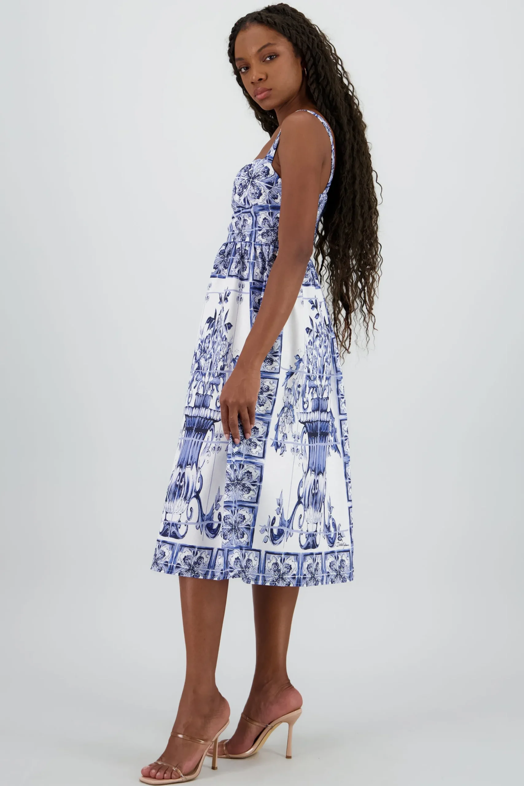 Shasa Thick Straps Midi Dress