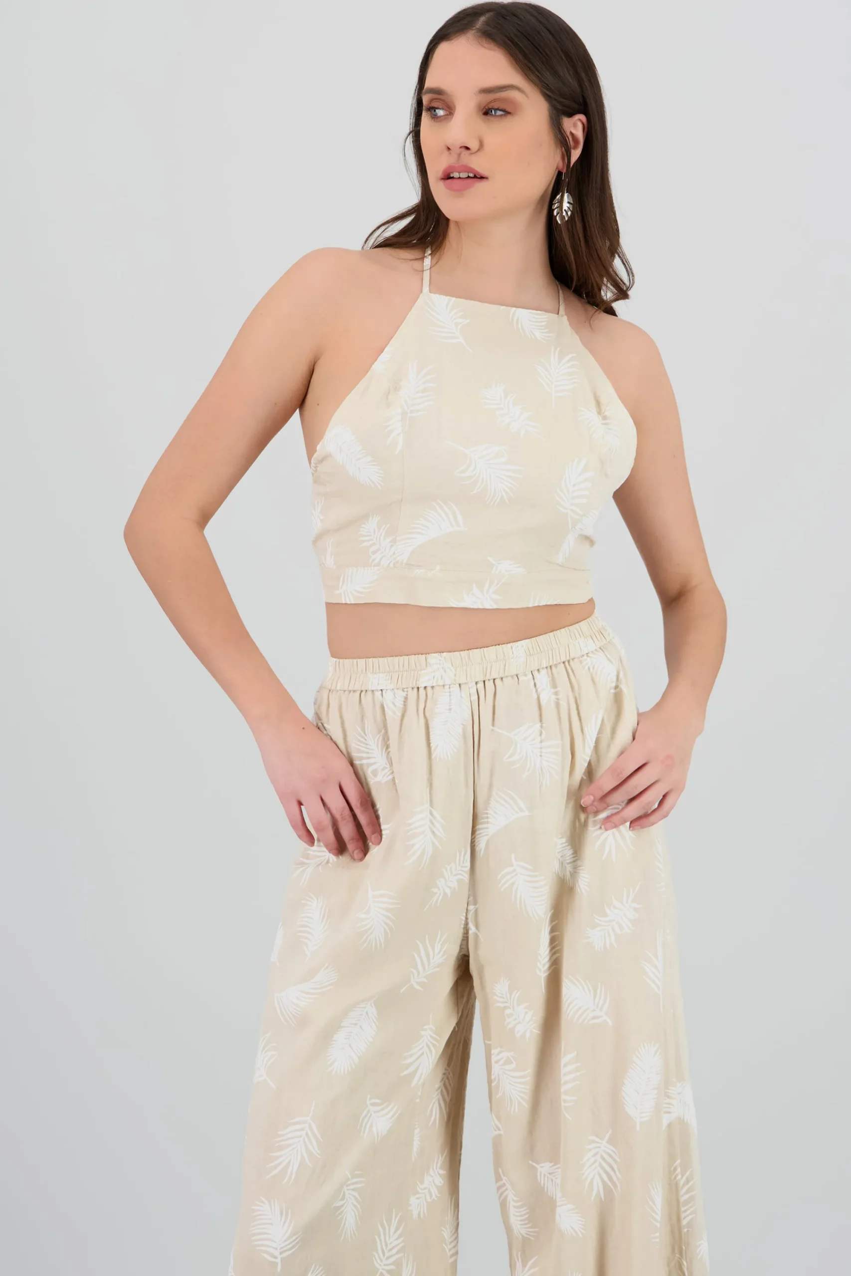 Shasa Tropical Print Halter Top
