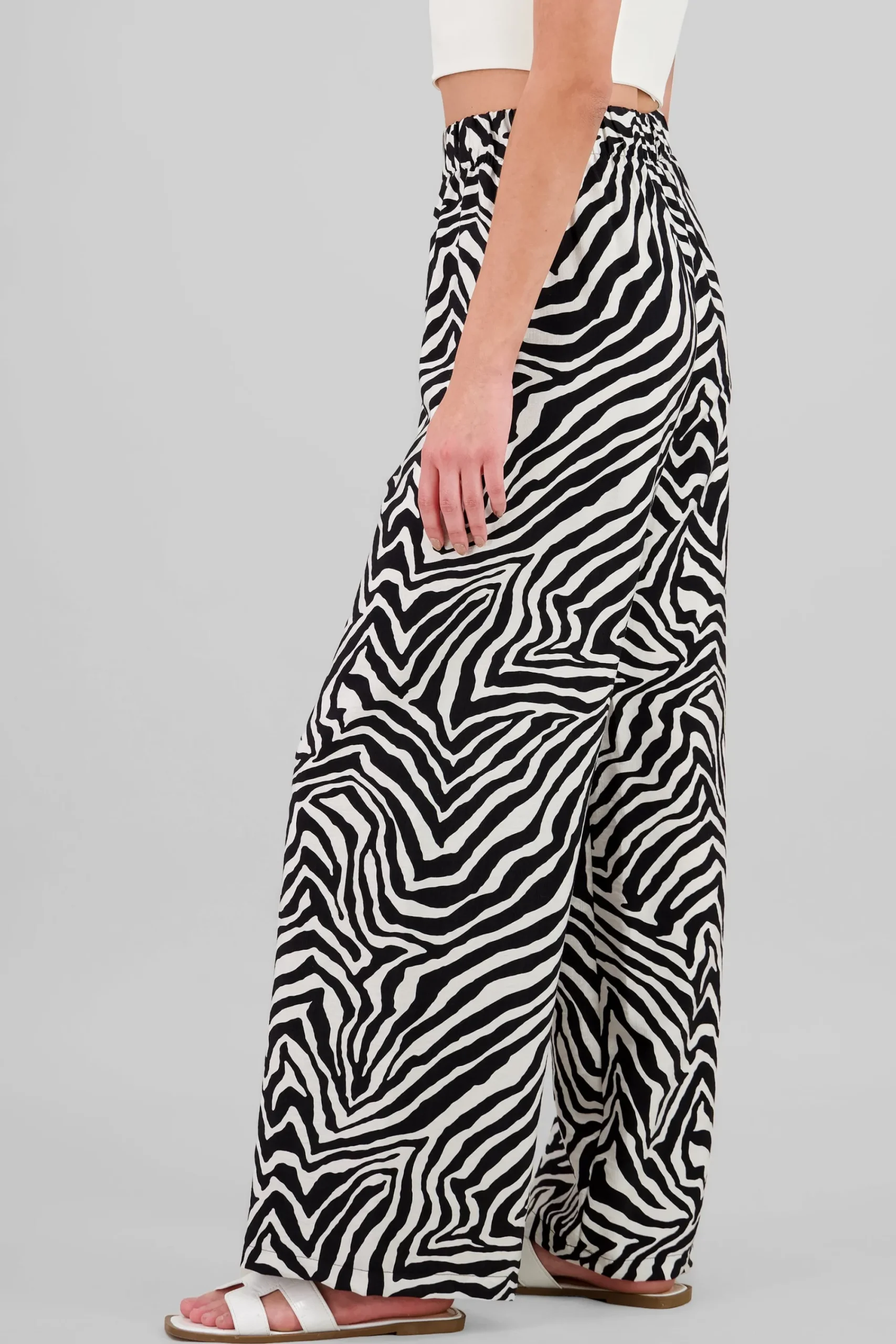 Shasa Tropical Print Wide Leg Pants