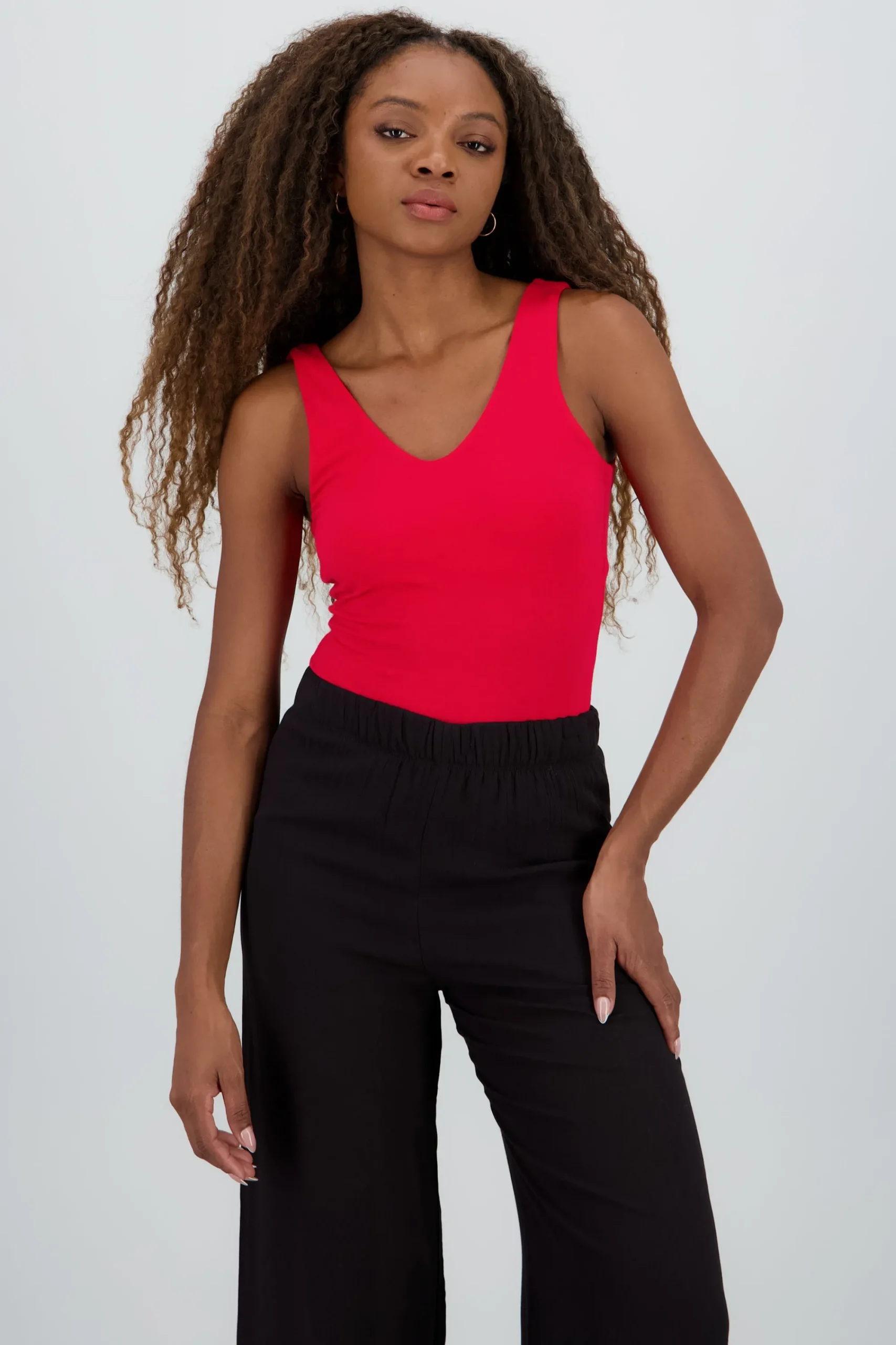 Shasa V Neck Double Layer Bodysuit