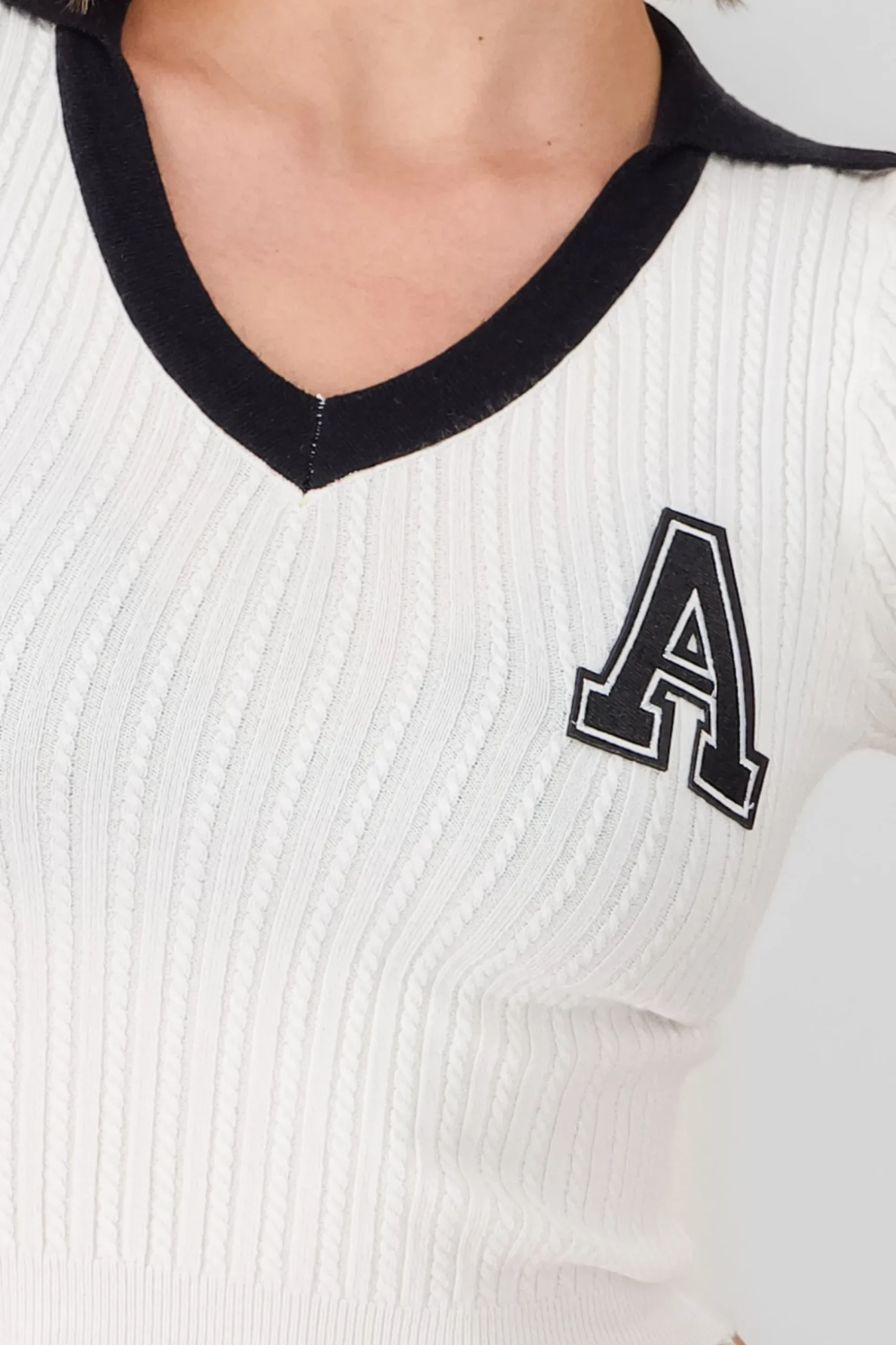 Shasa Varsity Polo Neck Top