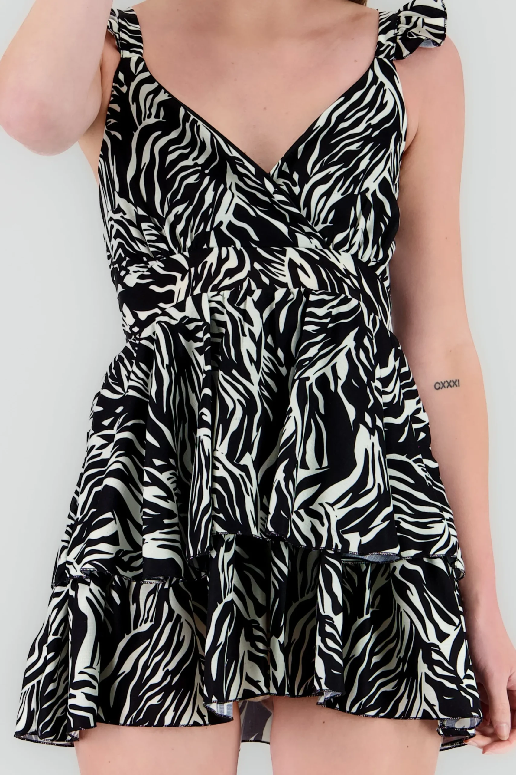 Shasa V-Neck and Straps Mini Dress
