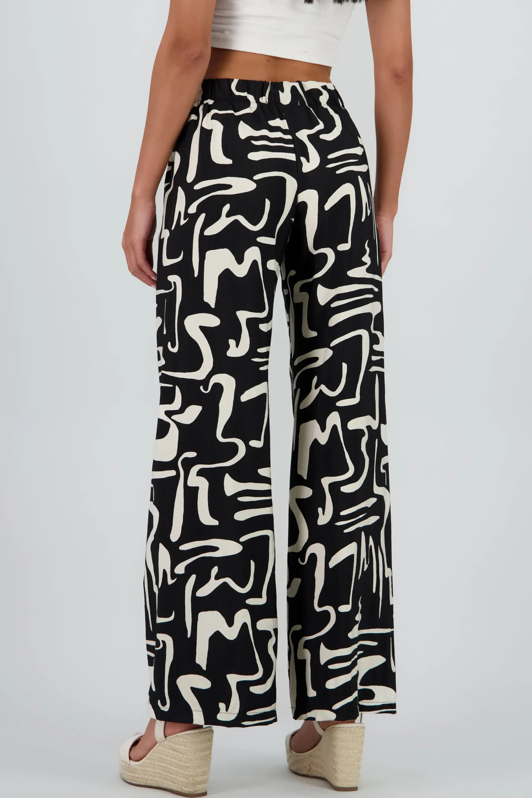 Shasa Wide Leg Abstract Print Pants