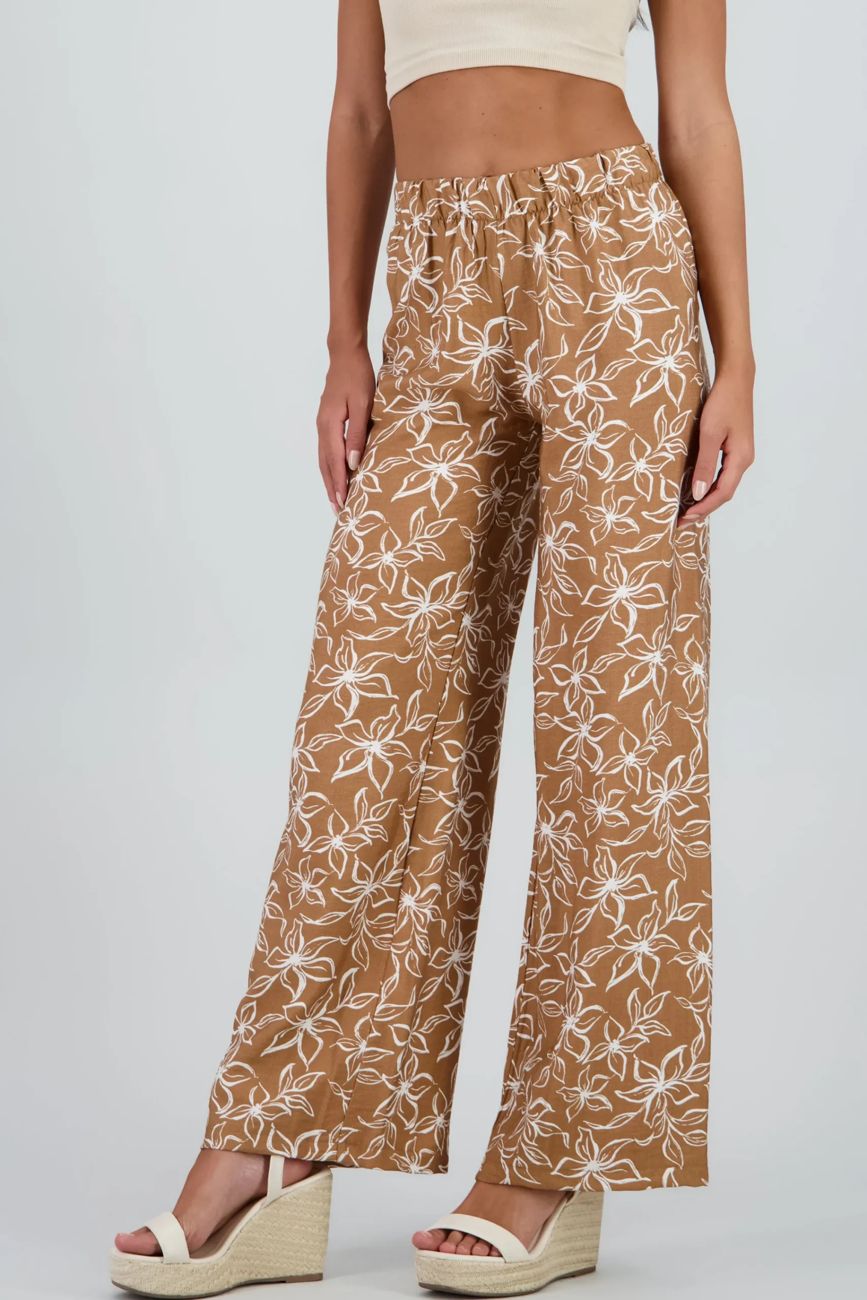 Shasa Wide Leg Floral Print Pants