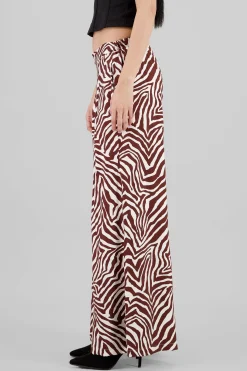 Shasa Wide Leg Fluid Animal Print Pants