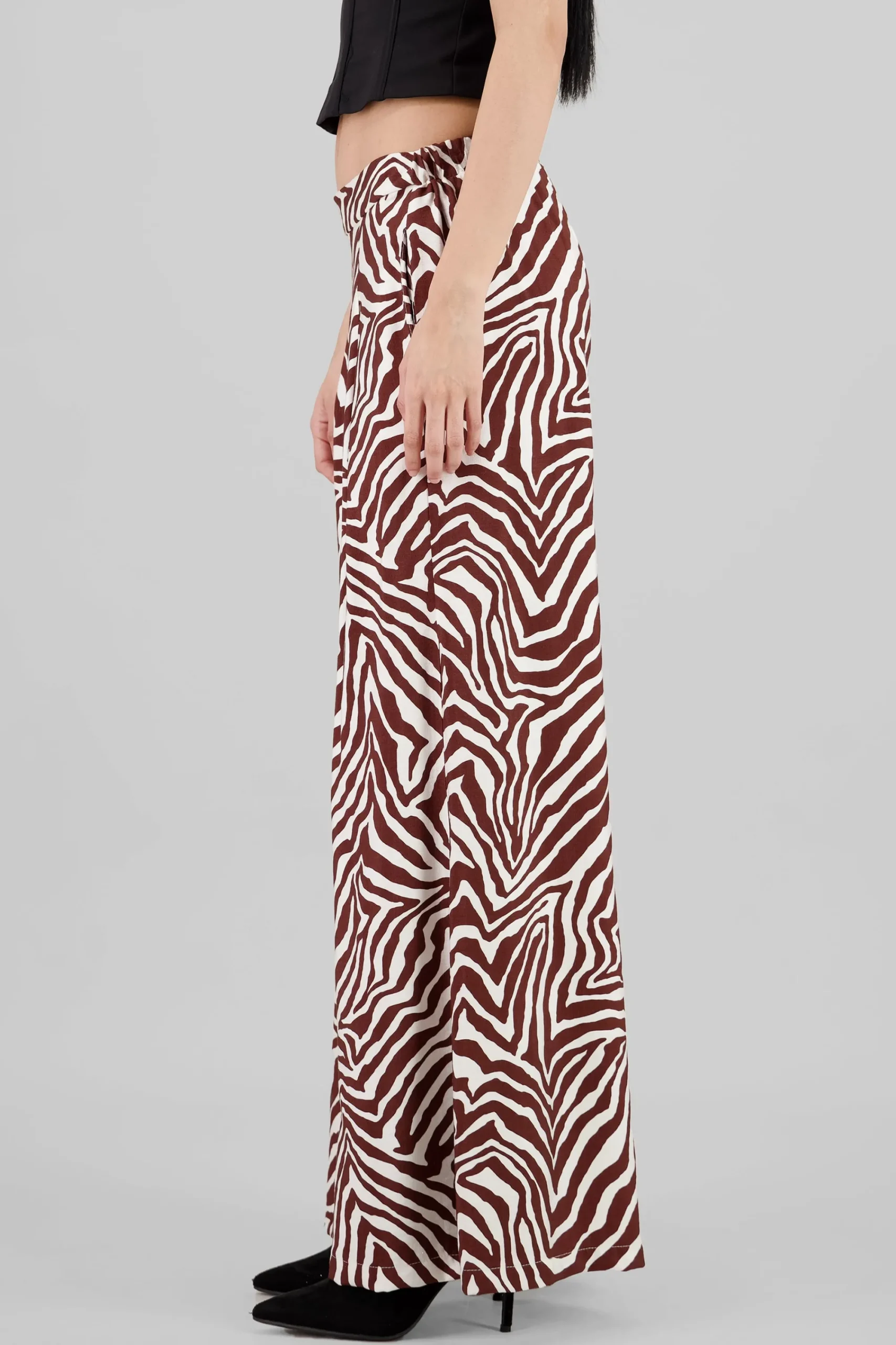 Shasa Wide Leg Fluid Animal Print Pants