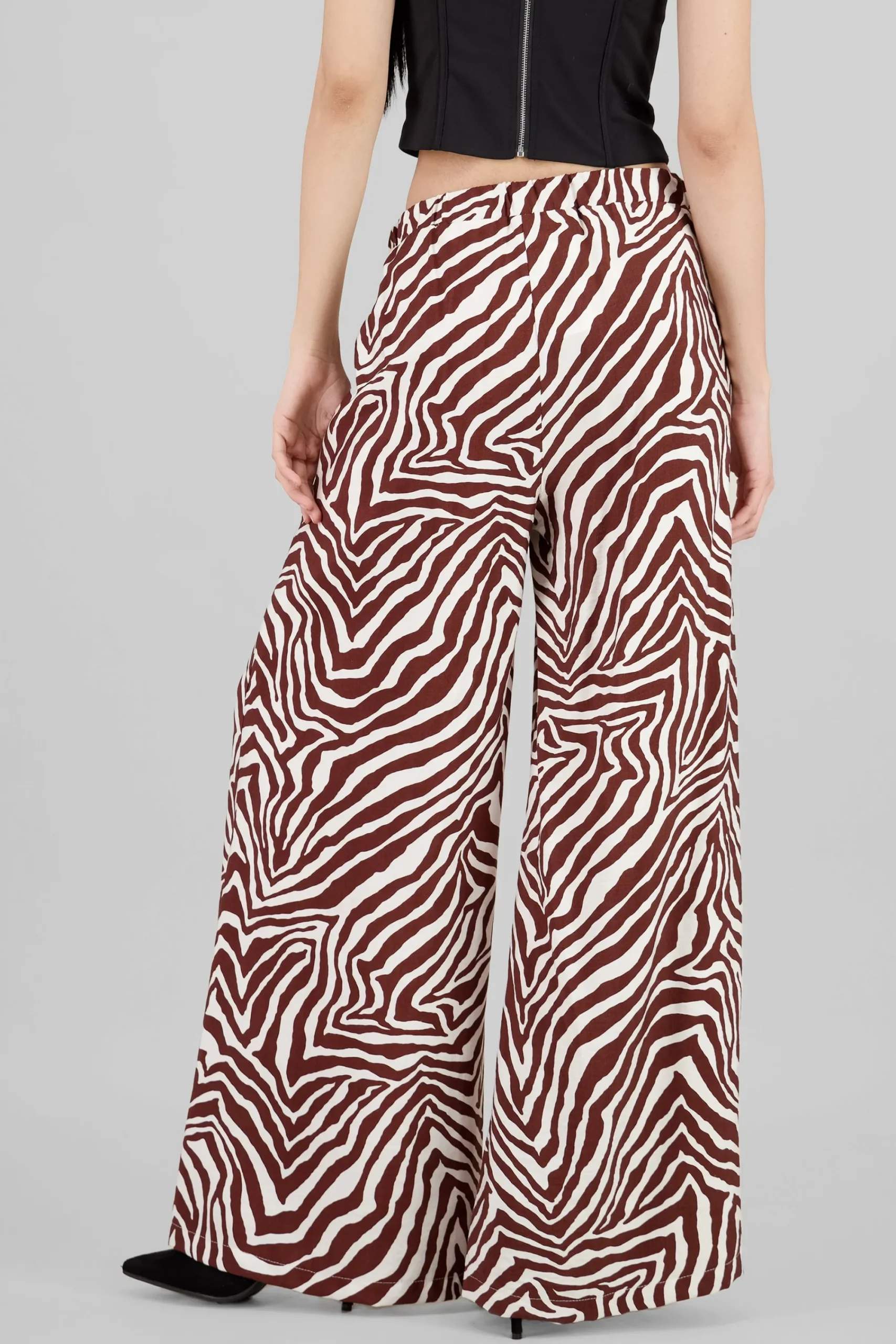 Shasa Wide Leg Fluid Animal Print Pants