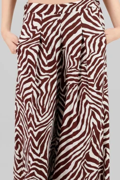 Shasa Wide Leg Fluid Animal Print Pants