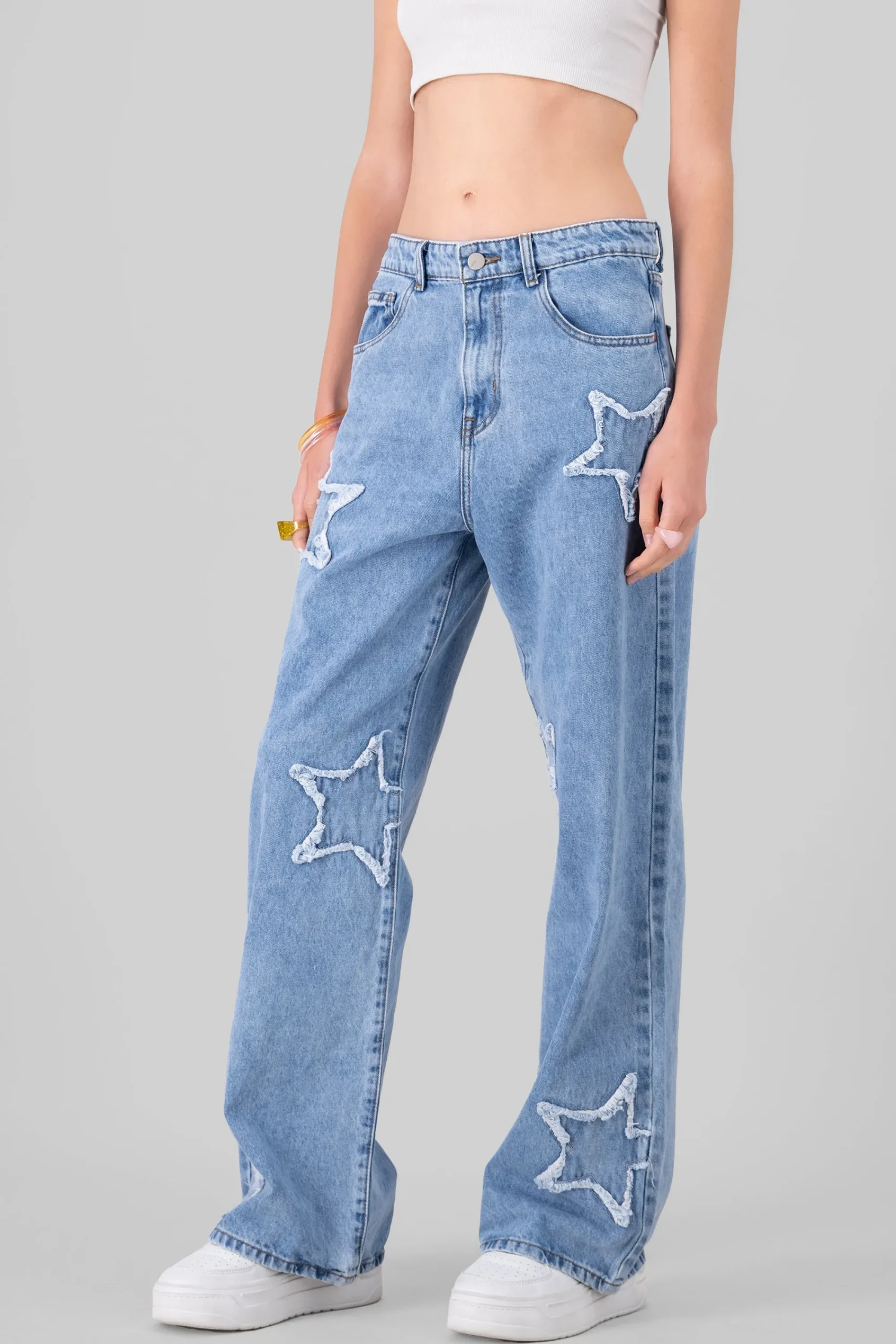 Shasa Wide Leg Jeans With Stars