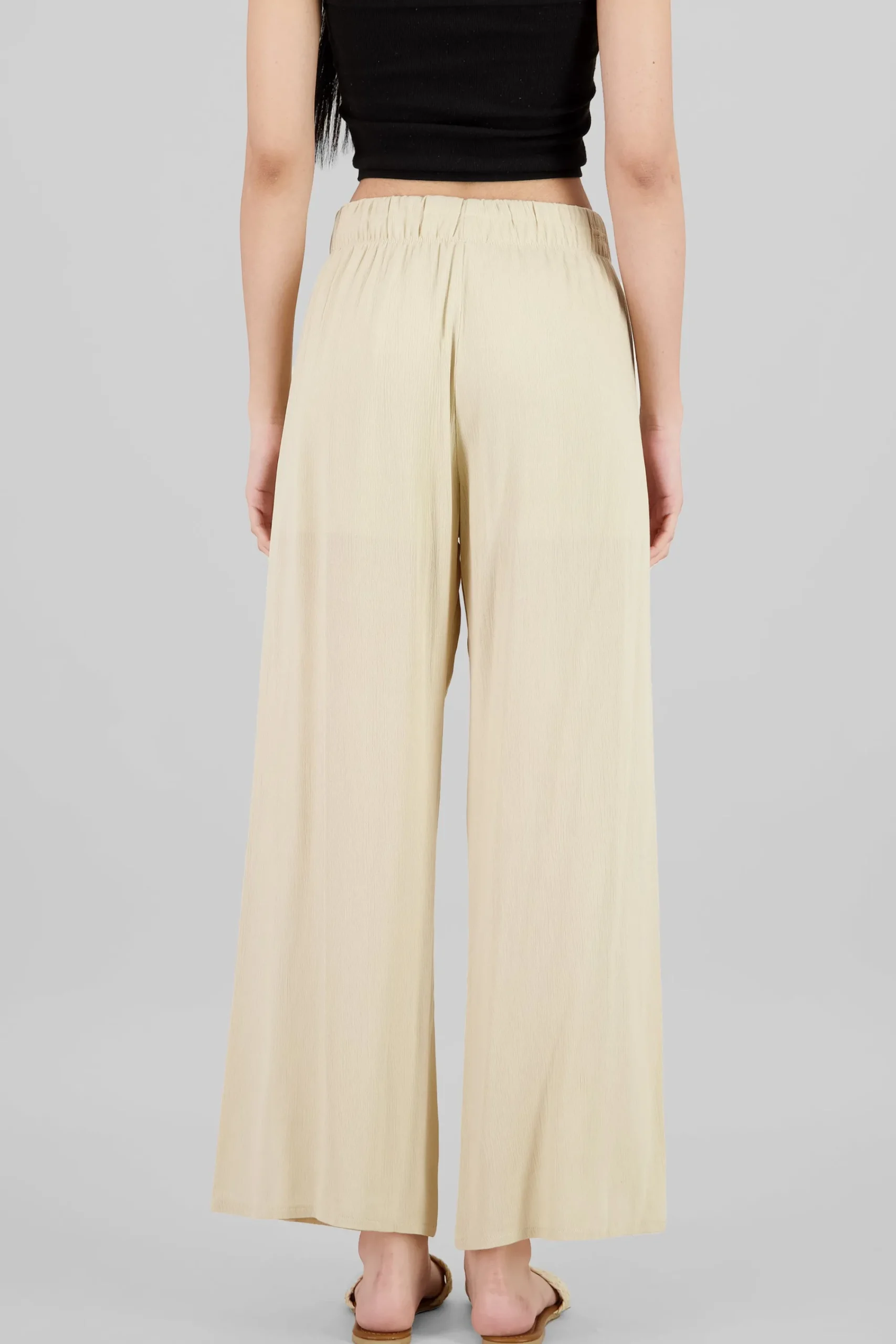 Shasa Wide leg pant with elastic wasitband