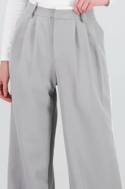 Shasa Wide Leg Pants with Double Waistband