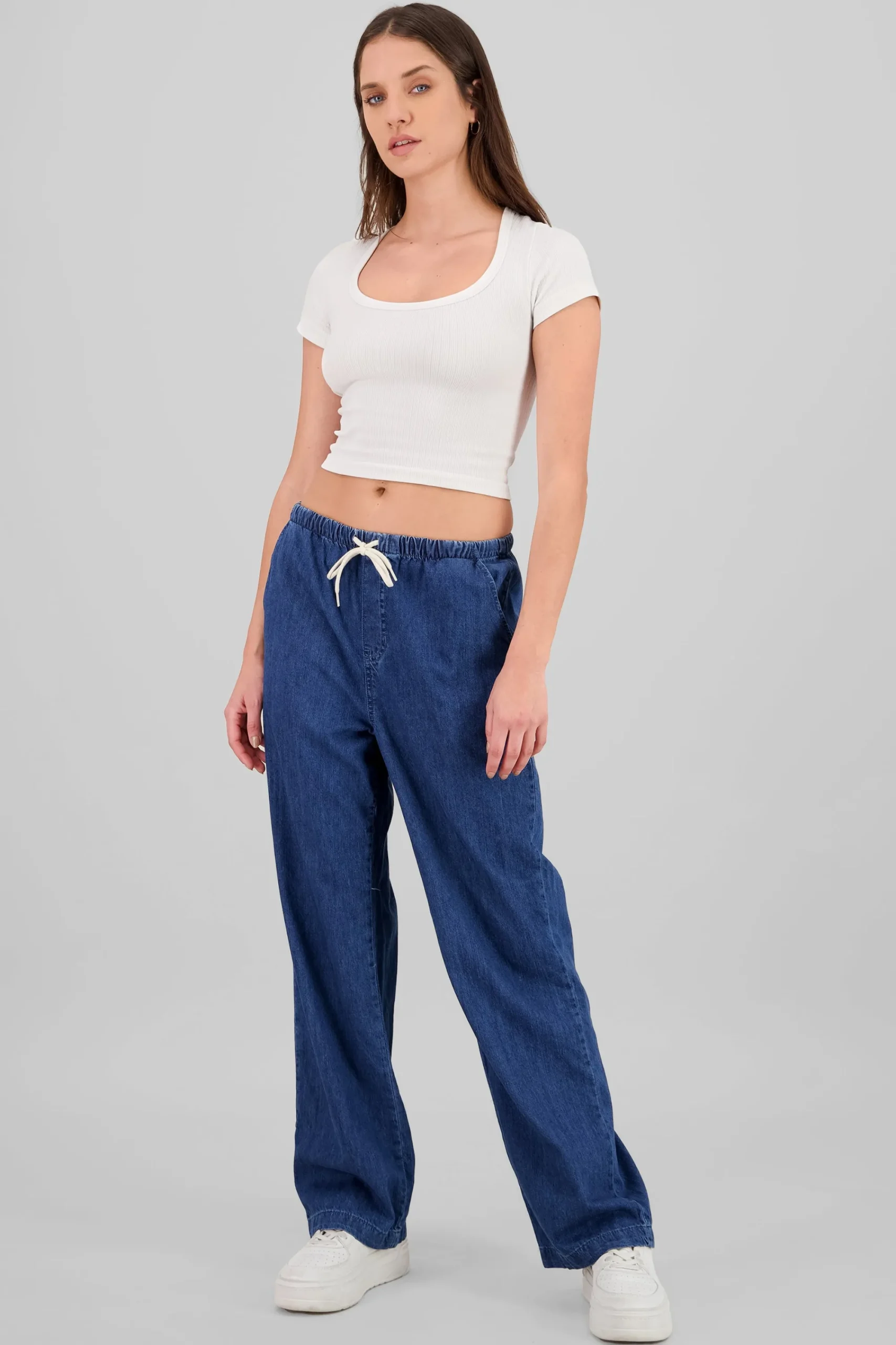 Shasa Wide Leg Pants with Drawstring