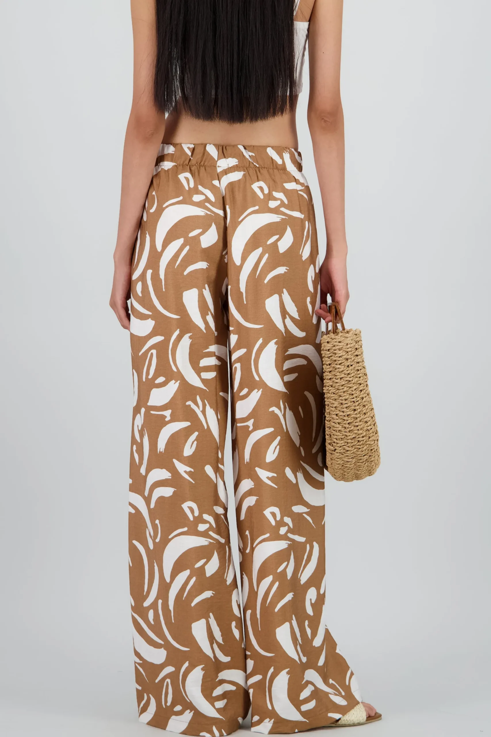 Shasa Wide Leg Pants with Elastic Waist