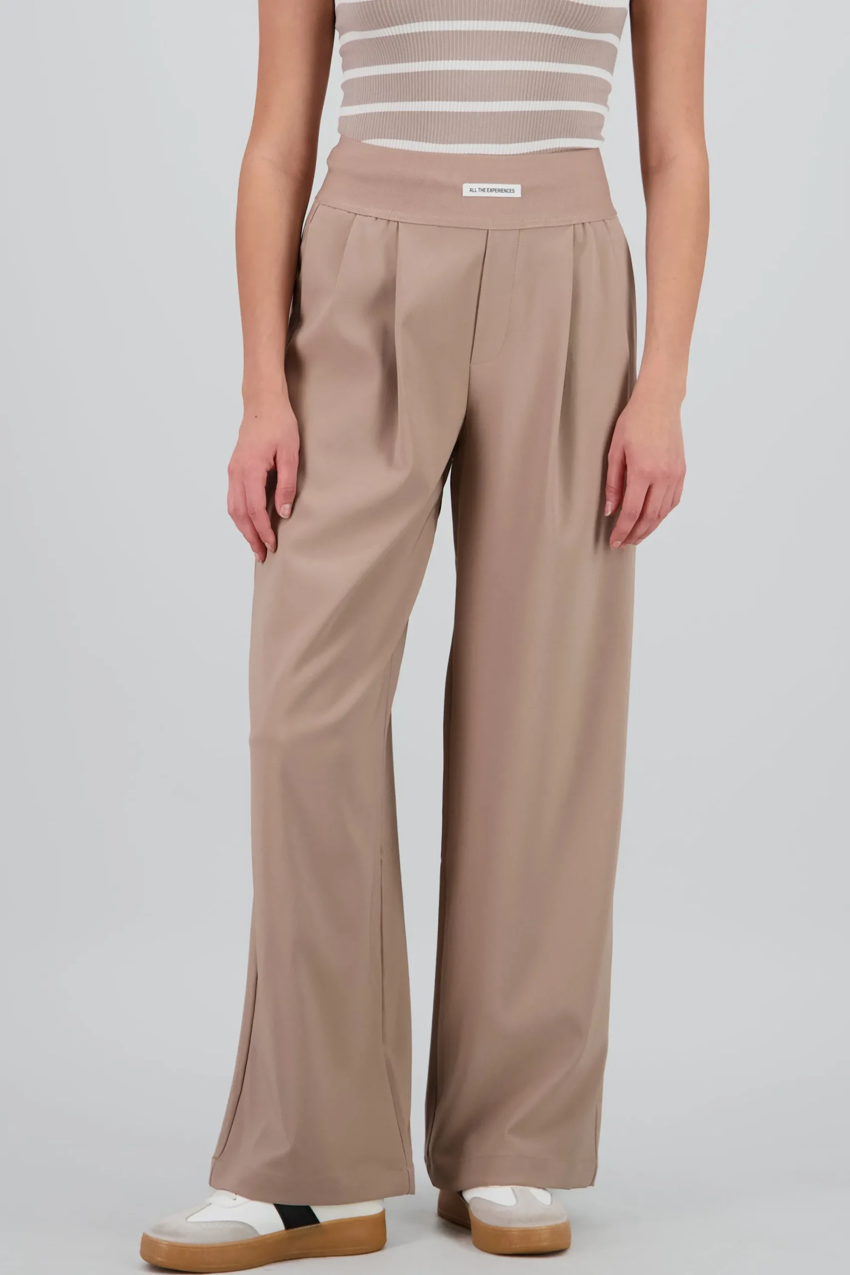 Shasa Wide Leg Pants with Elastic Detail