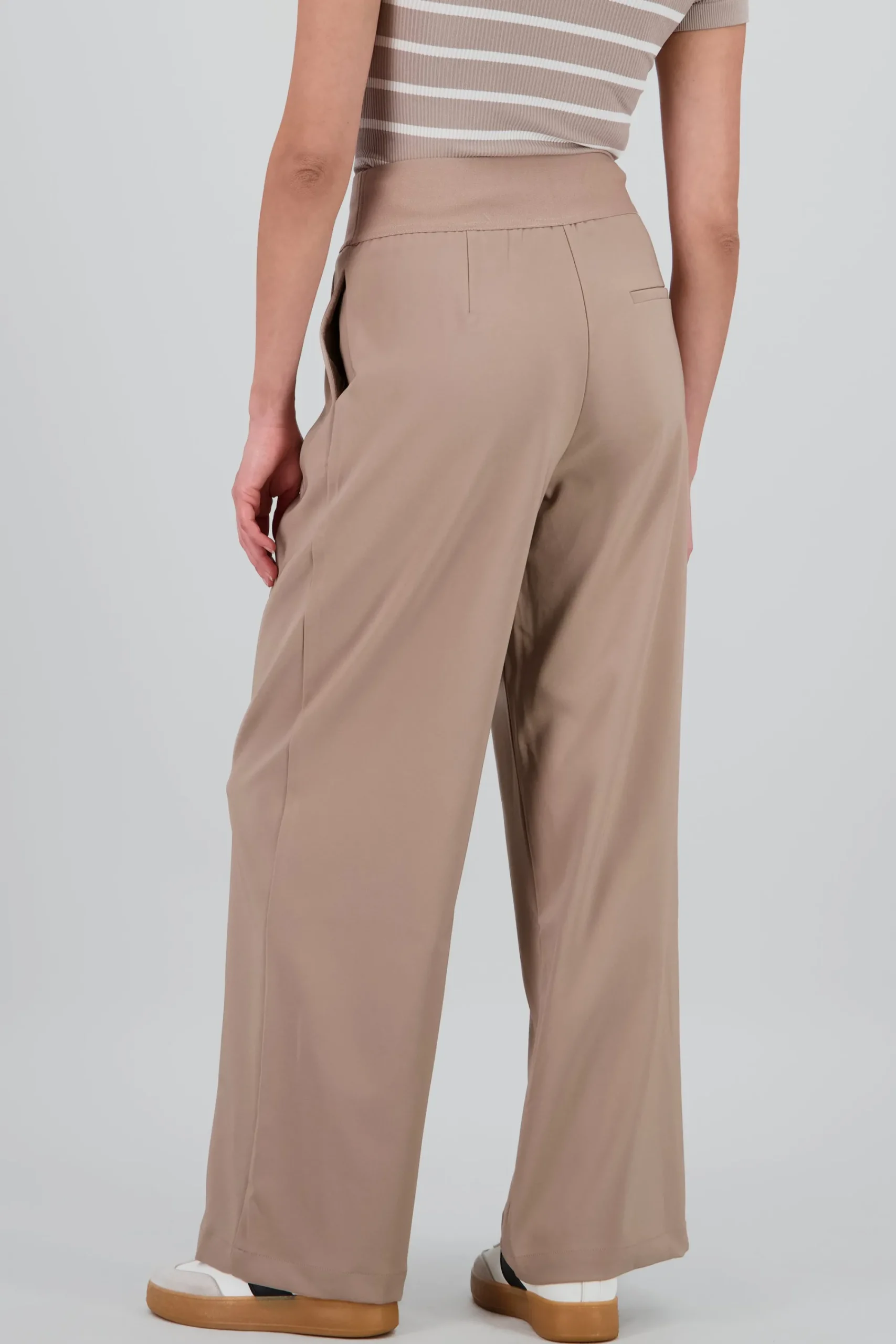 Shasa Wide Leg Pants with Elastic Detail