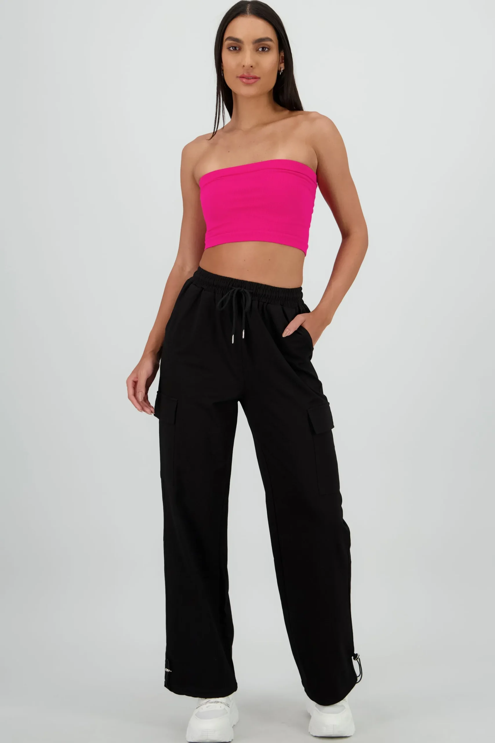 Shasa Wide Leg Pants with Stripe Detail