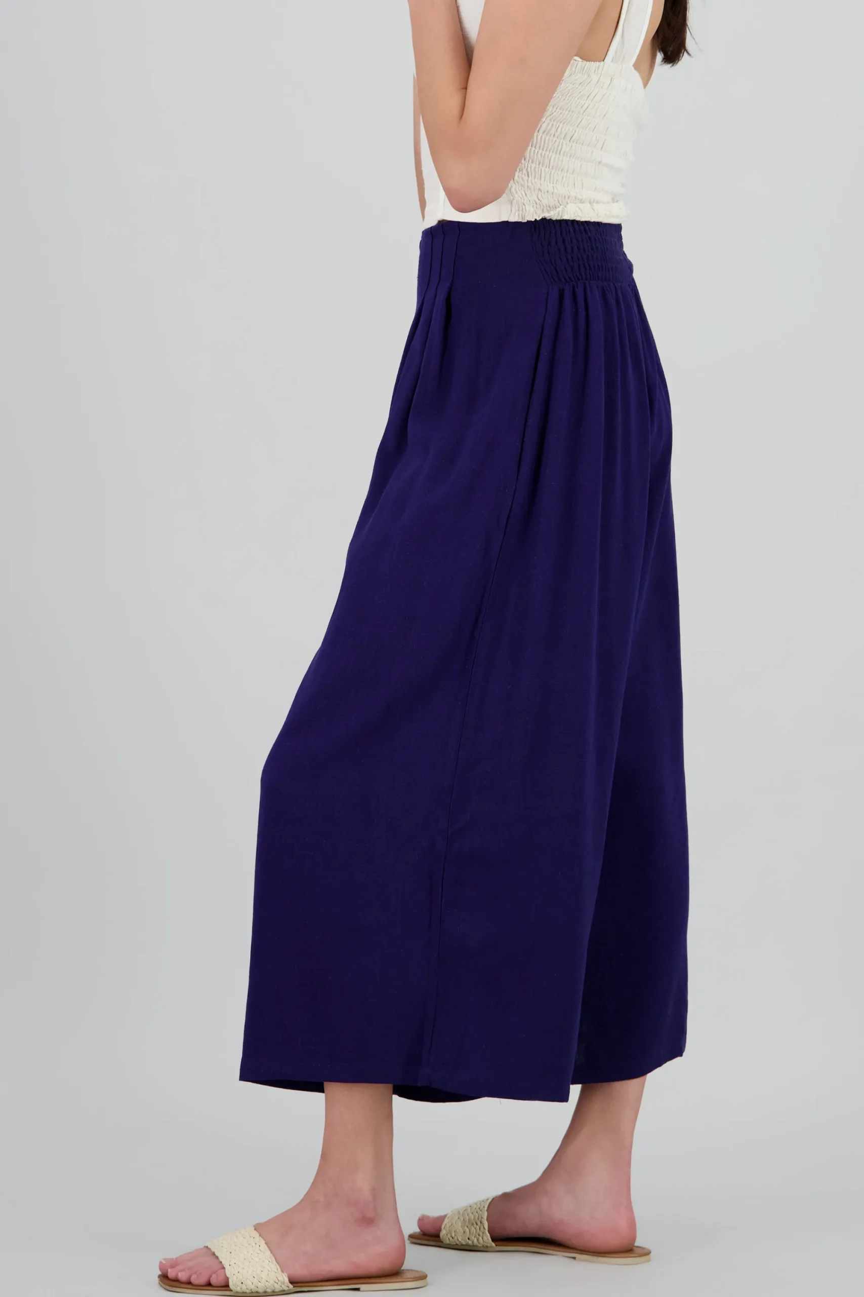Shasa Wide Leg Pants with Two Pleats