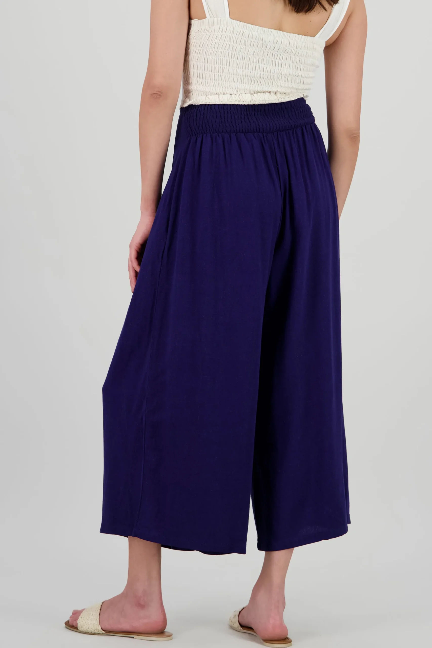 Shasa Wide Leg Pants with Two Pleats