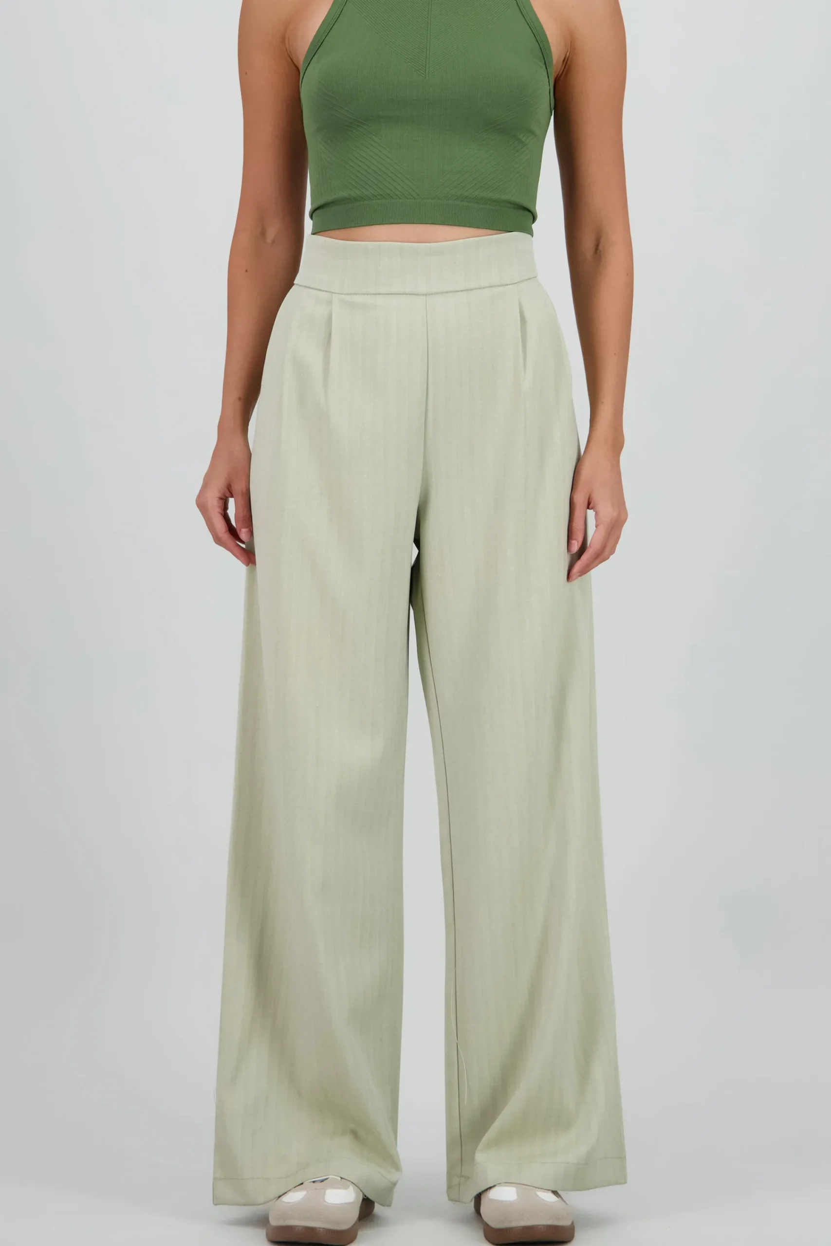 Shasa Wide Leg Pants with Waistband